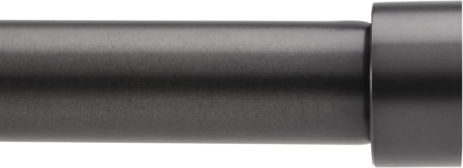 Black Adjustable Steel Curtain Rod with Finials 36-66"