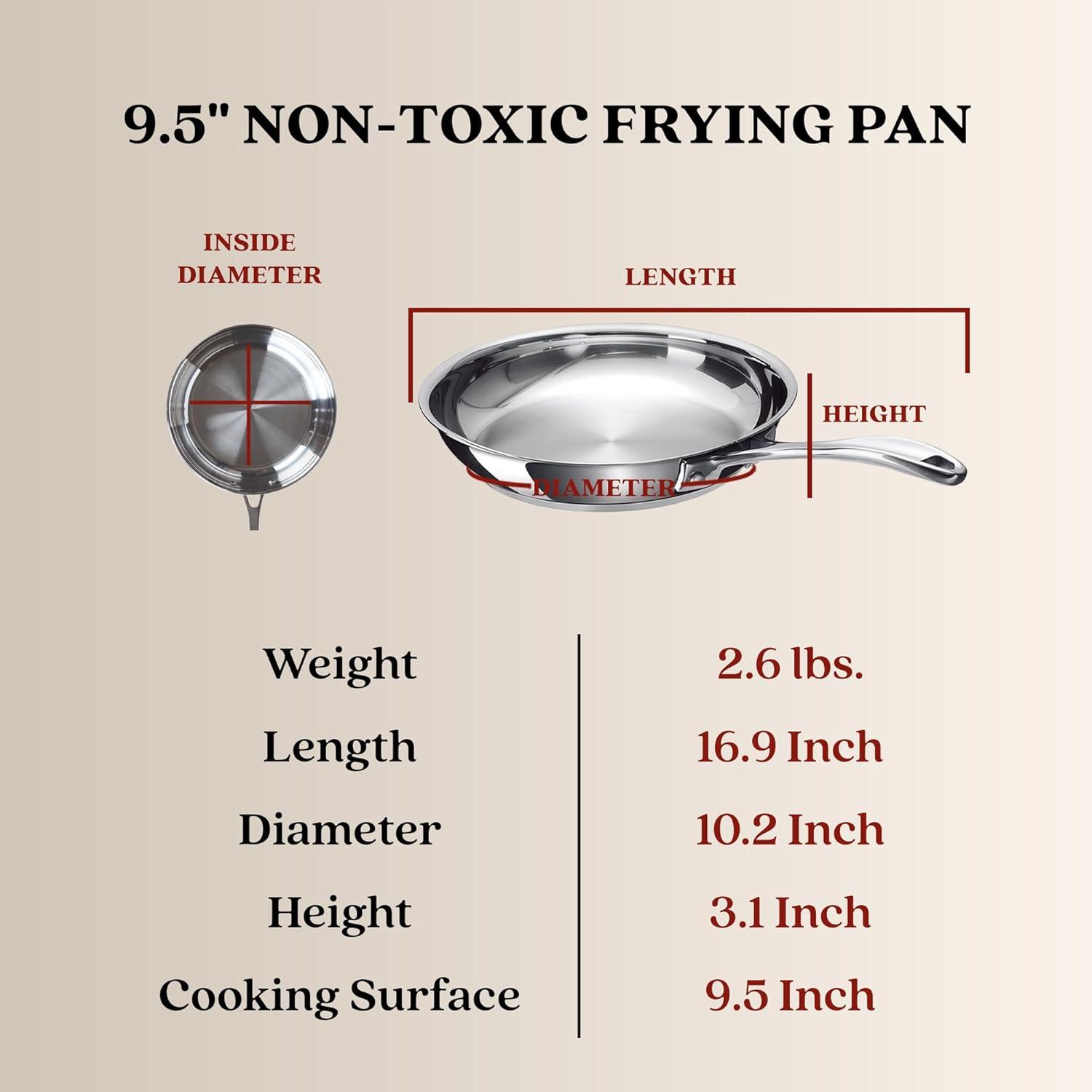 Alva Alva Chef Premium Stainless Steel Tri-Ply Frying Pan