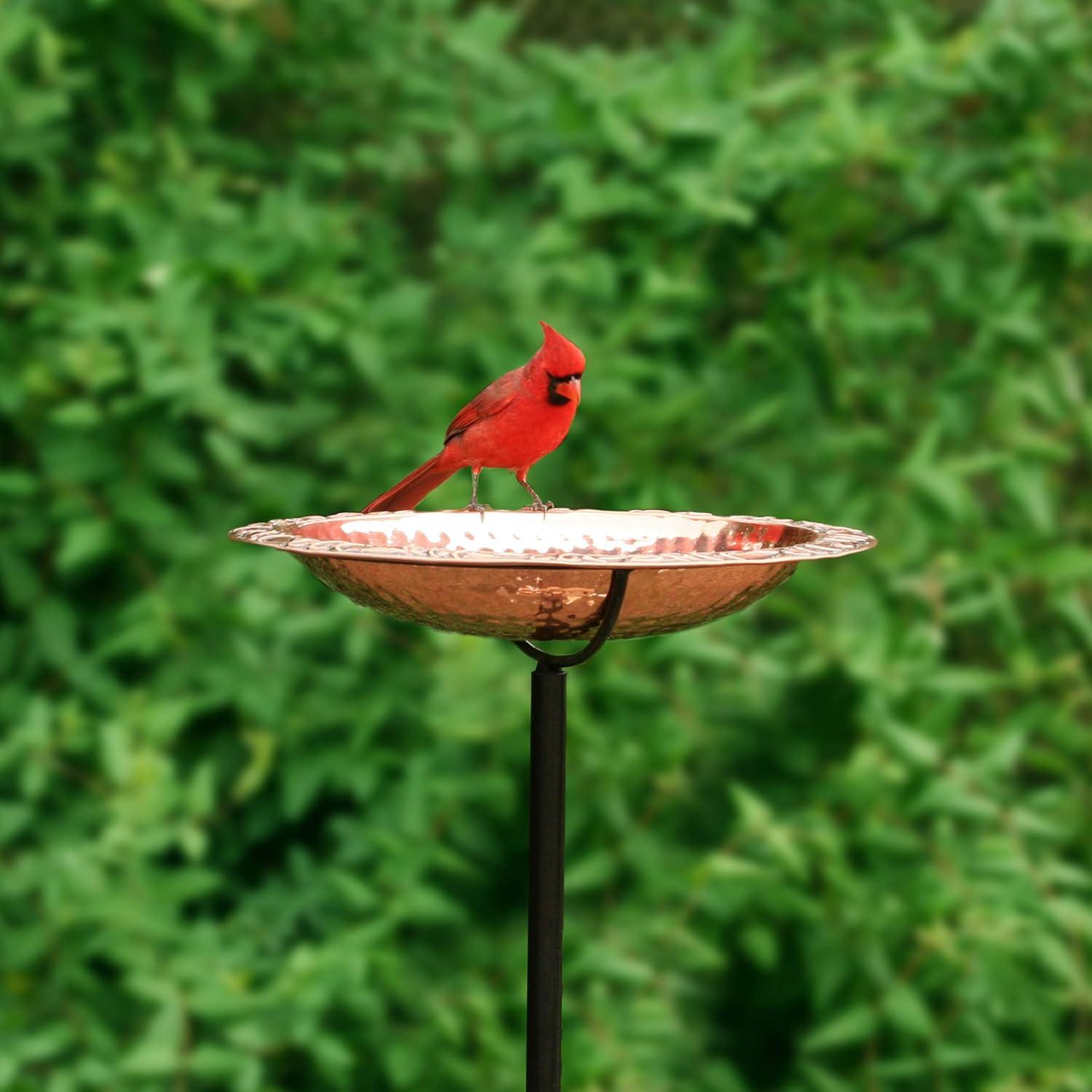 Good Directions BBG Pure Copper Garden Pole Bird Bath, 13" Basin