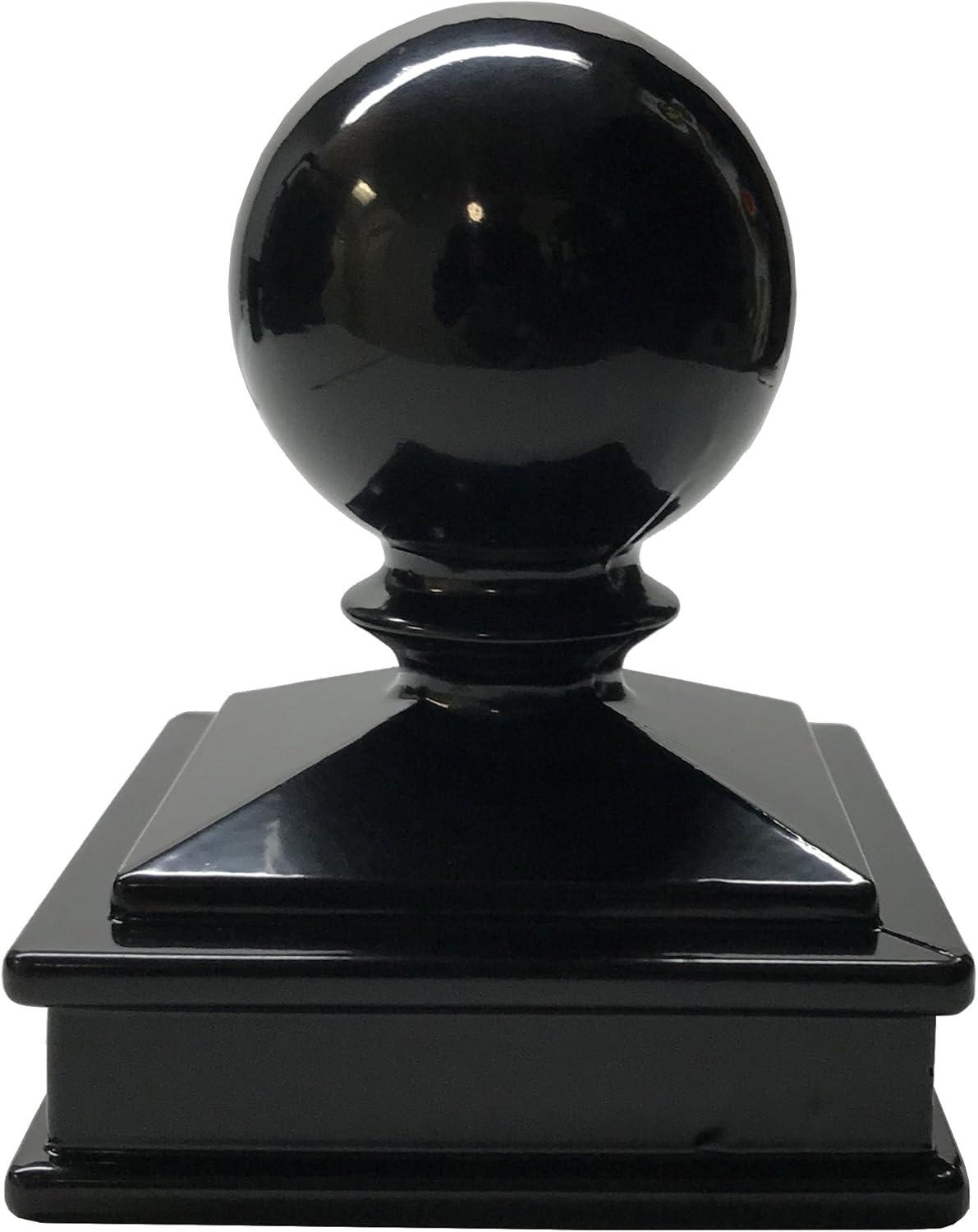 Black Aluminum 2.5" x 2.5" Ball Top Post Cap