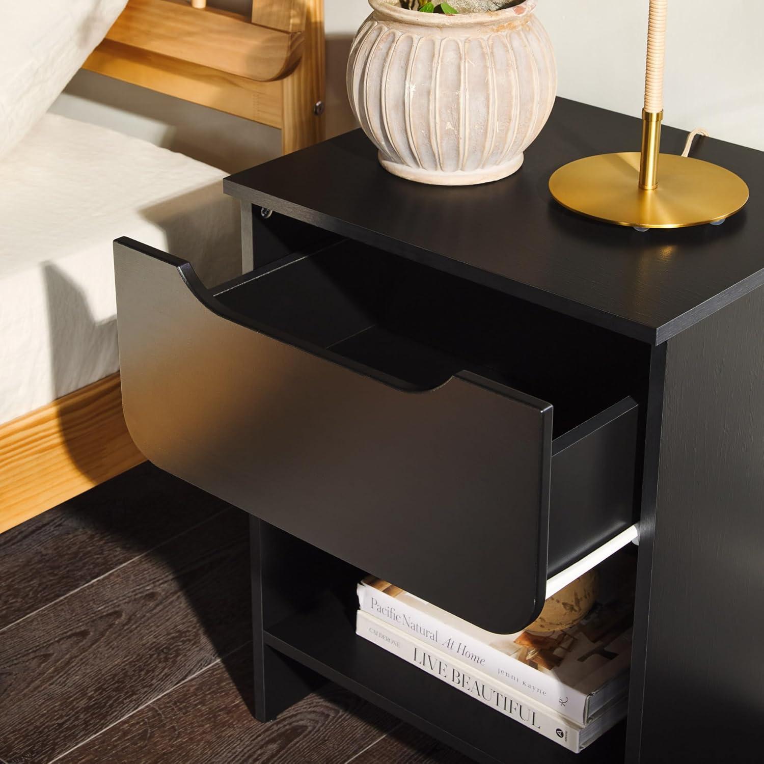 Jaqualine 1-Drawer Nightstand with Storage Cubby