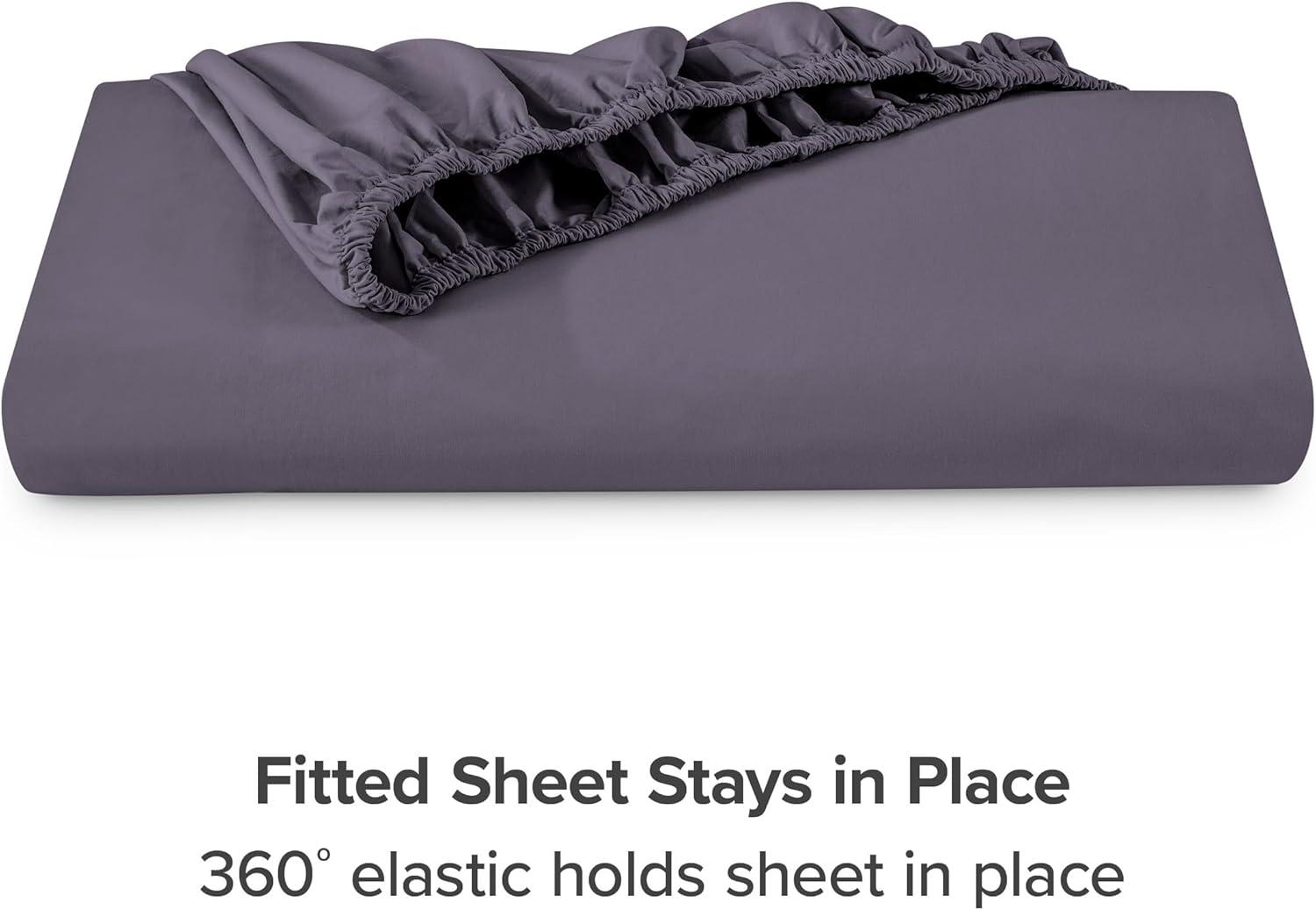 Bare Home 260 Thread Count Organic Cotton Percale Fitted Sheet
