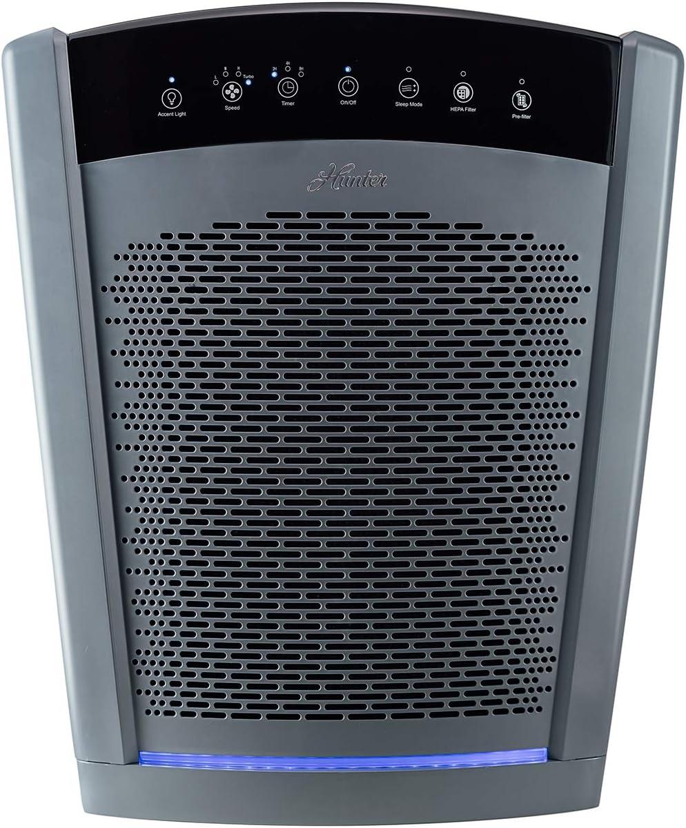Hunter HP800 Air Purifiers for Home Large Room and Bedroom. True HEPA Air Purifier for Pets, Odors, Allergens, Smoke, Dust, VOC's.