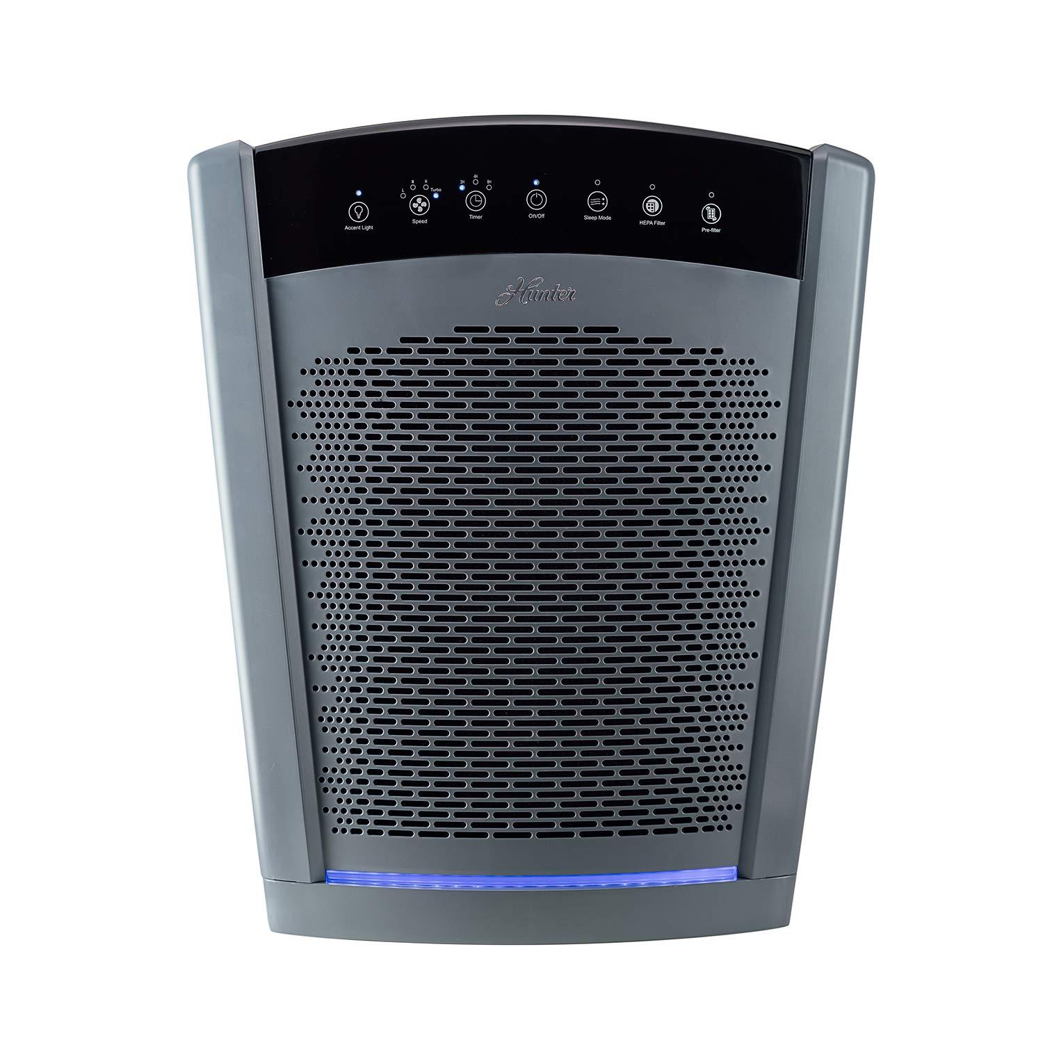 Hunter HP800 Air Purifiers for Home Large Room and Bedroom. True HEPA Air Purifier for Pets, Odors, Allergens, Smoke, Dust, VOC's.