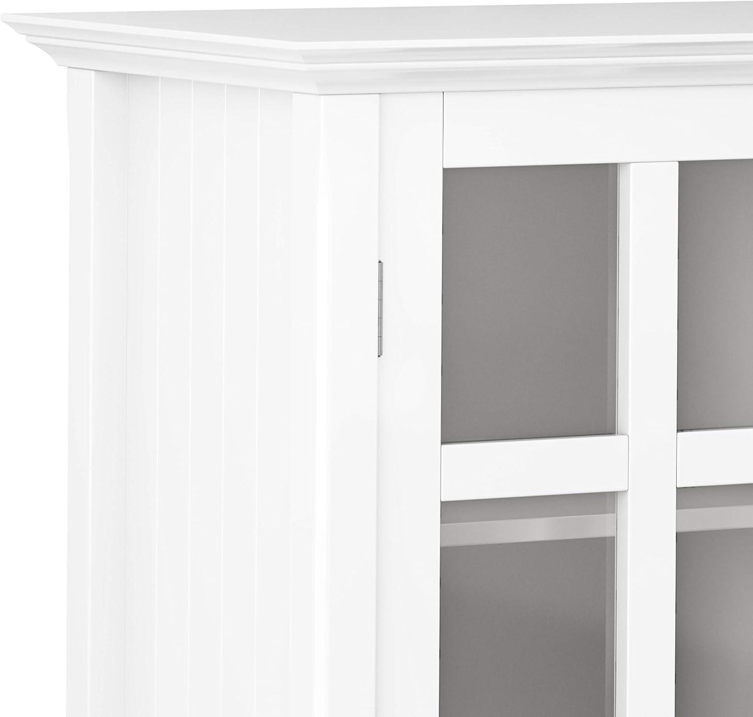 Simpli Home Acadian Solid Wood Medium Storage Cabinet In White