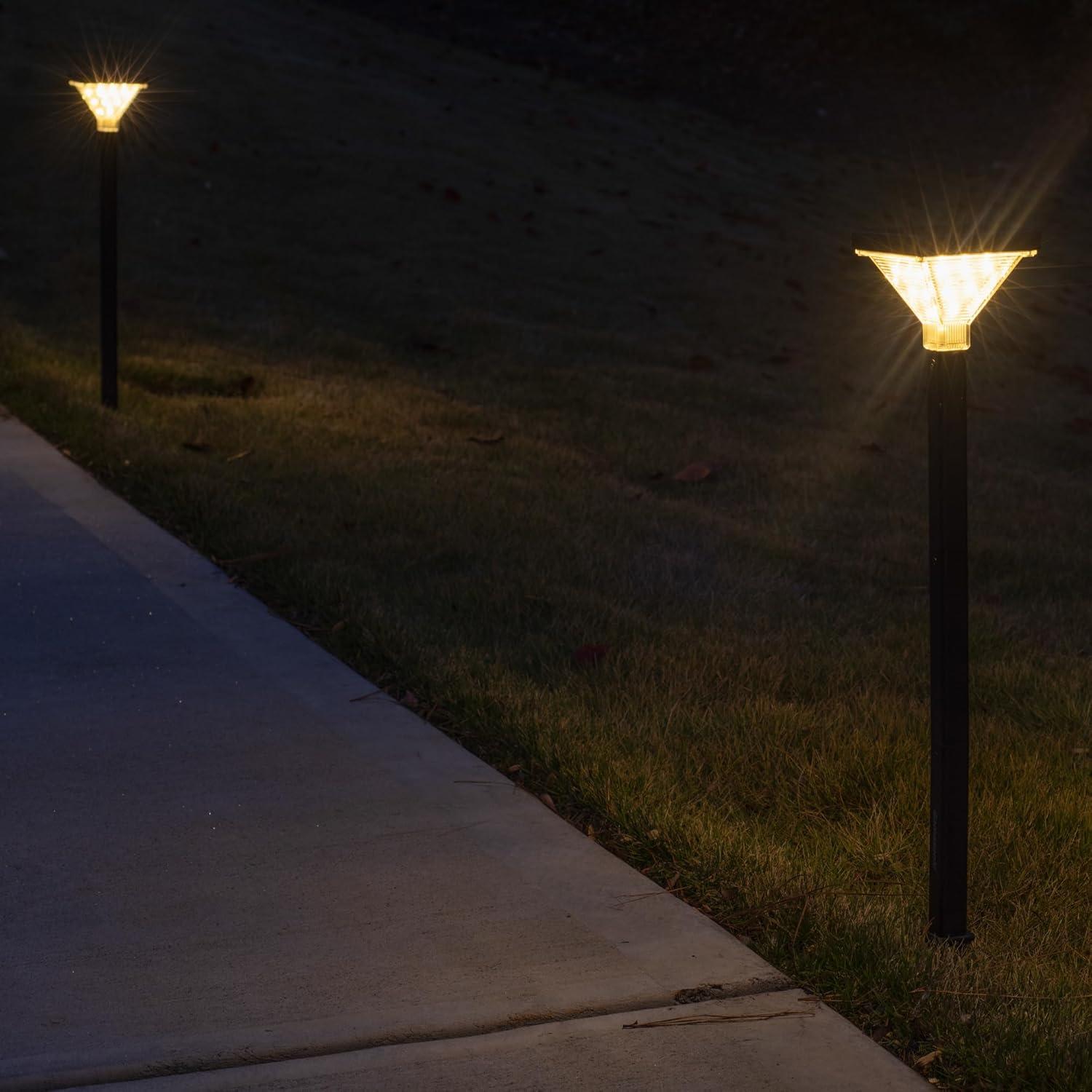 Luxor Black Aluminum Solar LED Pathway Lights - 2 Pack