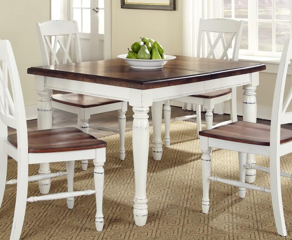 Homestyles Monarch Wood Dining Table in Off White