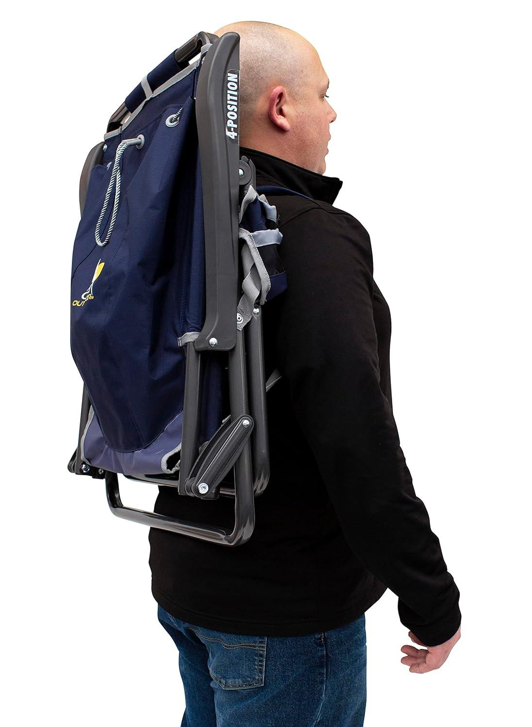 GCI Outdoor Backpack Event Chair Lightweight Low Profile Reclining Chair, Indigo