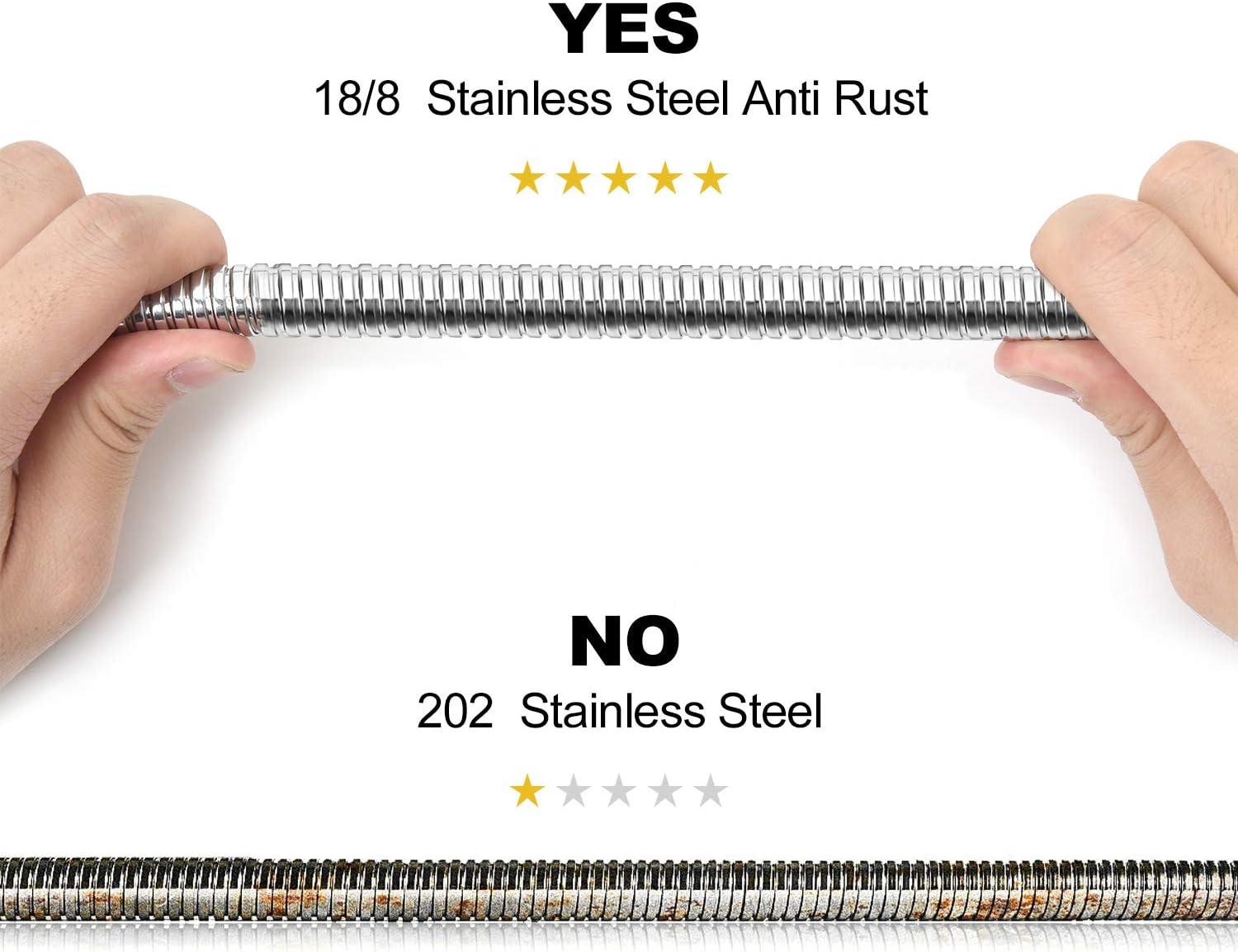 Shower Hose Extra Long 118 Inches Chrome Handheld Shower Head Hose with Brass Insert and Nut - Lightweight and Flexible