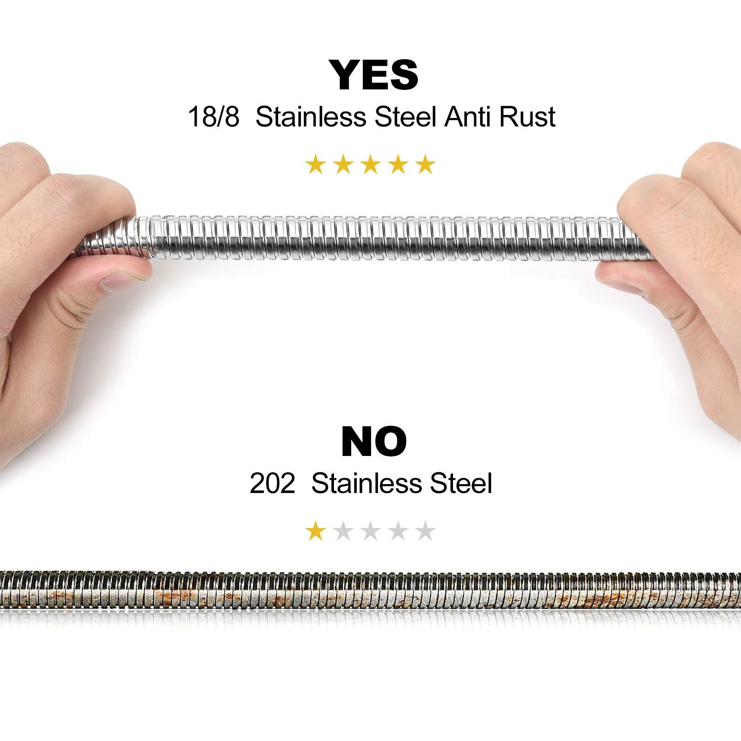 Shower Hose Extra Long 118 Inches Chrome Handheld Shower Head Hose with Brass Insert and Nut - Lightweight and Flexible