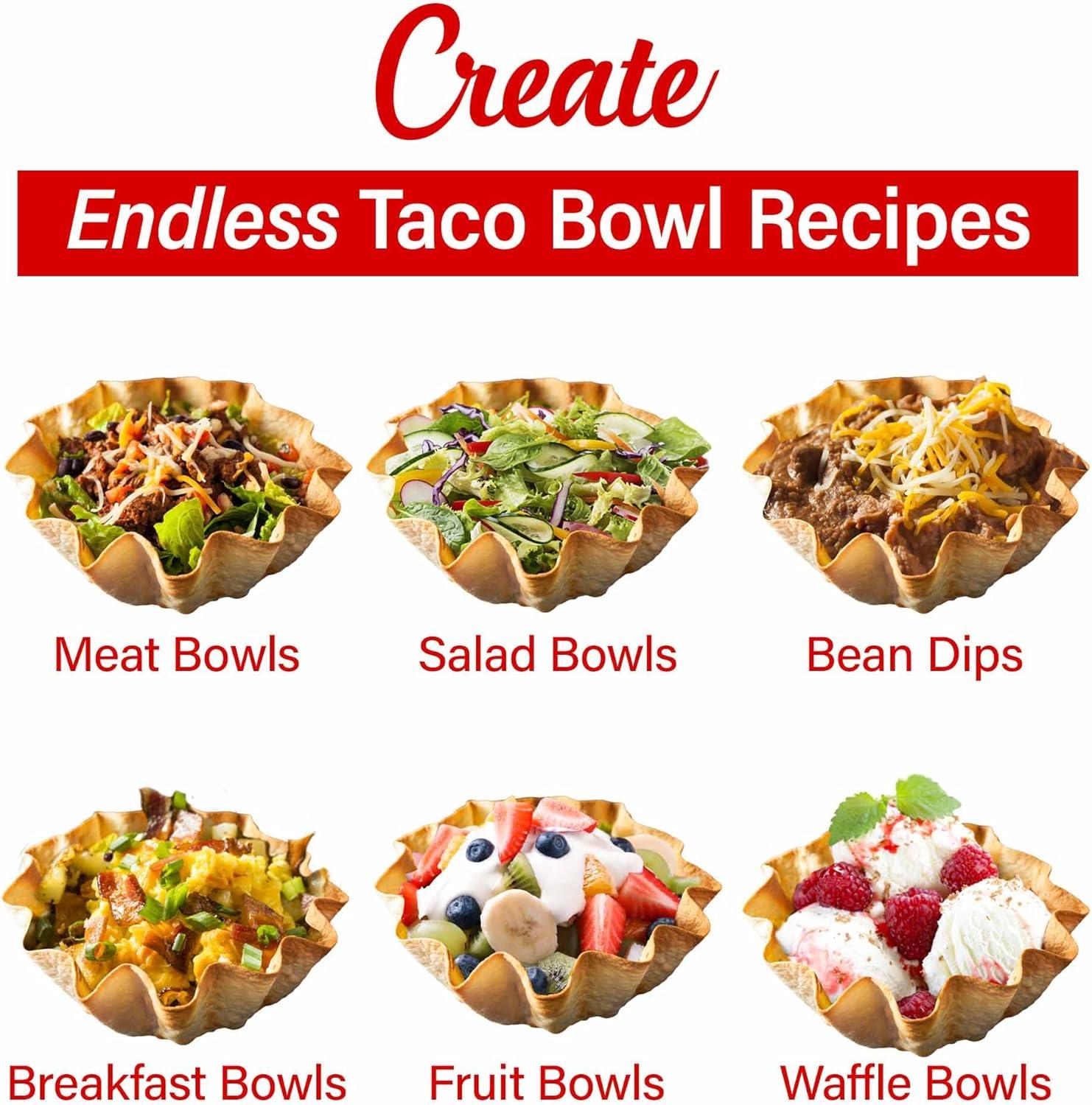 Brentwood TS-257R 10-In. Electric Tortilla Taco Bowl Maker, Red