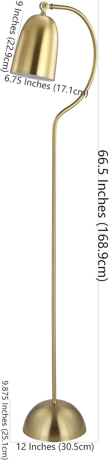 Radiant Glow Brass Gold 66.5" Contemporary Floor Lamp