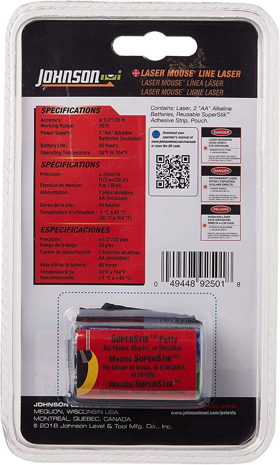 Johnson Level & Tool 9250 Laser Line Level (Mouse)