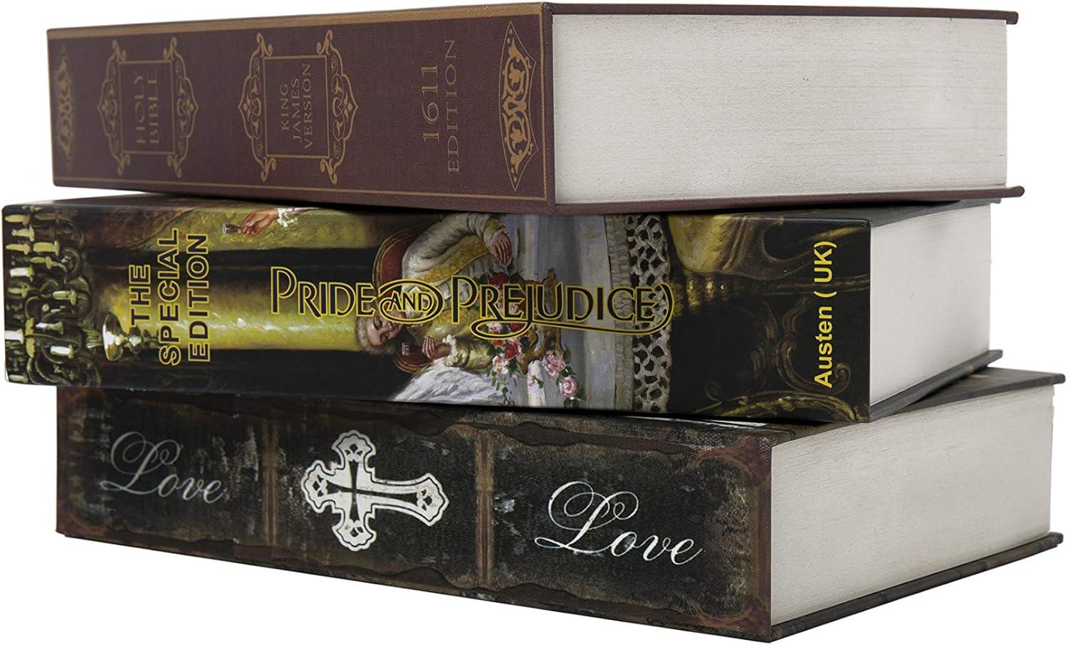 Chinoiserie Diversion Book Safe Storage Box (Size 8.7"×6"×2") With Security Key Lock, Chinese style Ornaments Secret Hidden Safe (The Art of War - Key Lock)