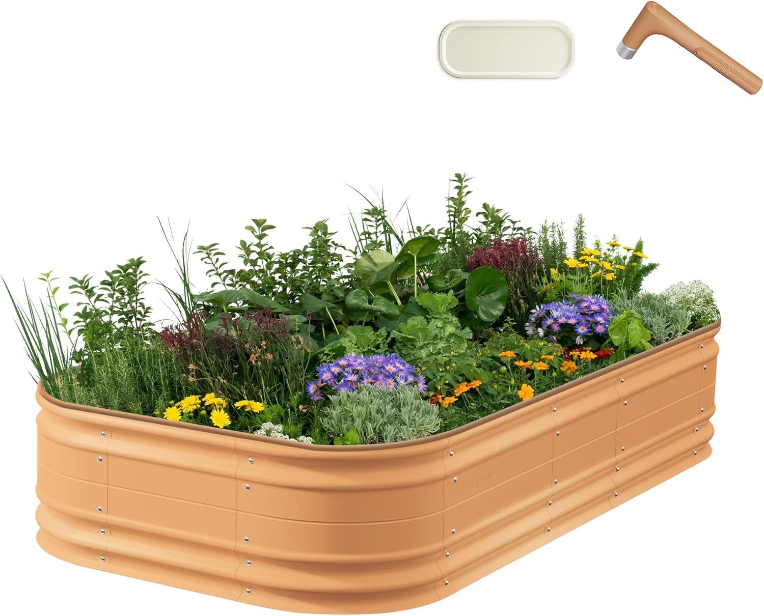 Novel 17" Tall 10 In 1 Modular Metal Outdoor Raised Garden Bed