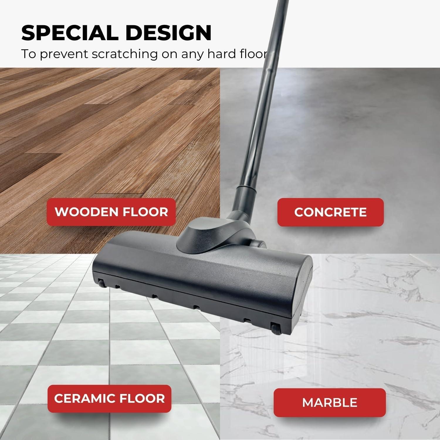 1.25'' Vacuum Turbo Brush Head for Small Shop Vac Accessories- Pet Hair Removal Vacuum Attachment - Work on Low Carpet, Wood Floor, Tile Floor