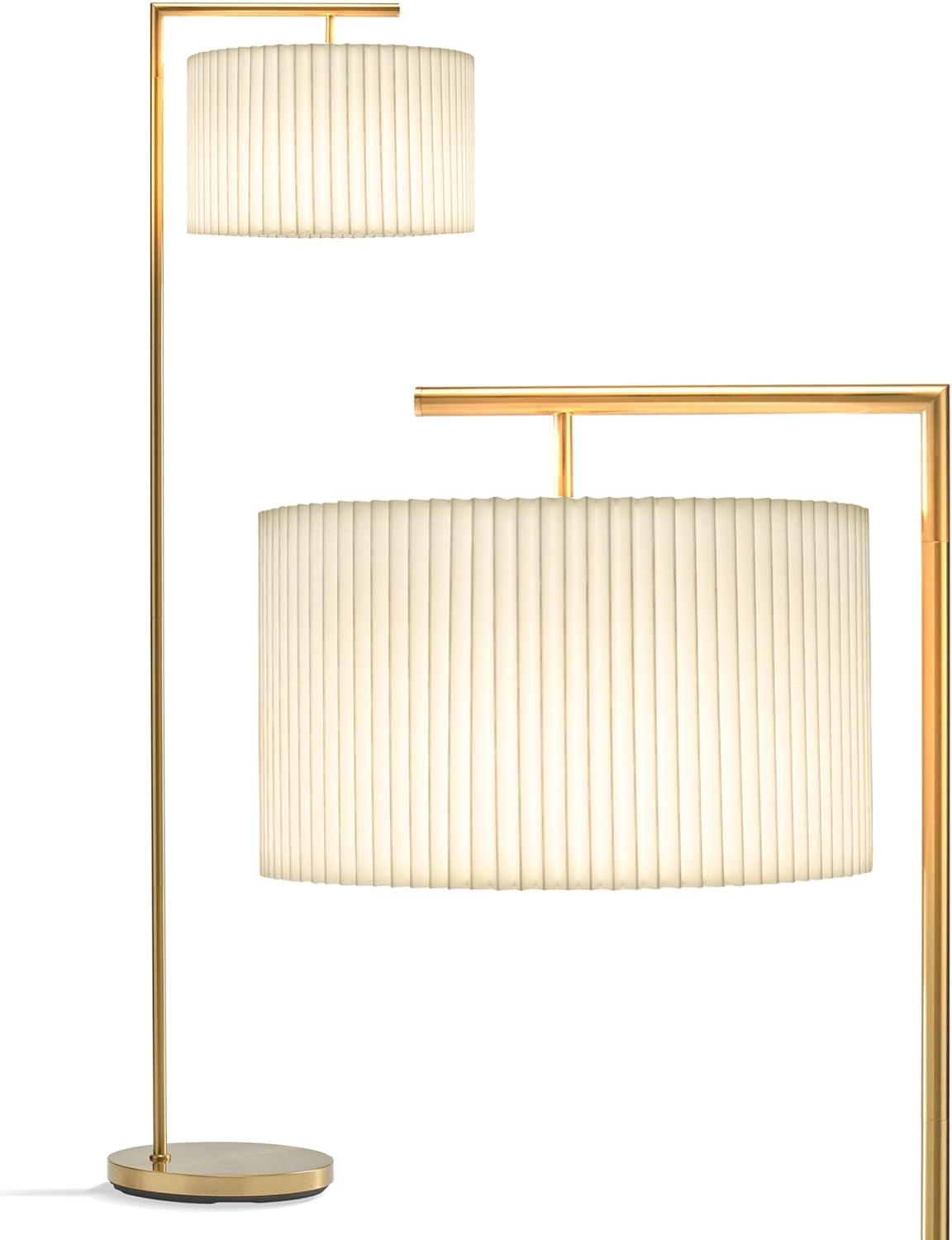 Montage Modern 60 in. Mid-Century Modern LED Floor Lamp with Fabric Drum Shade