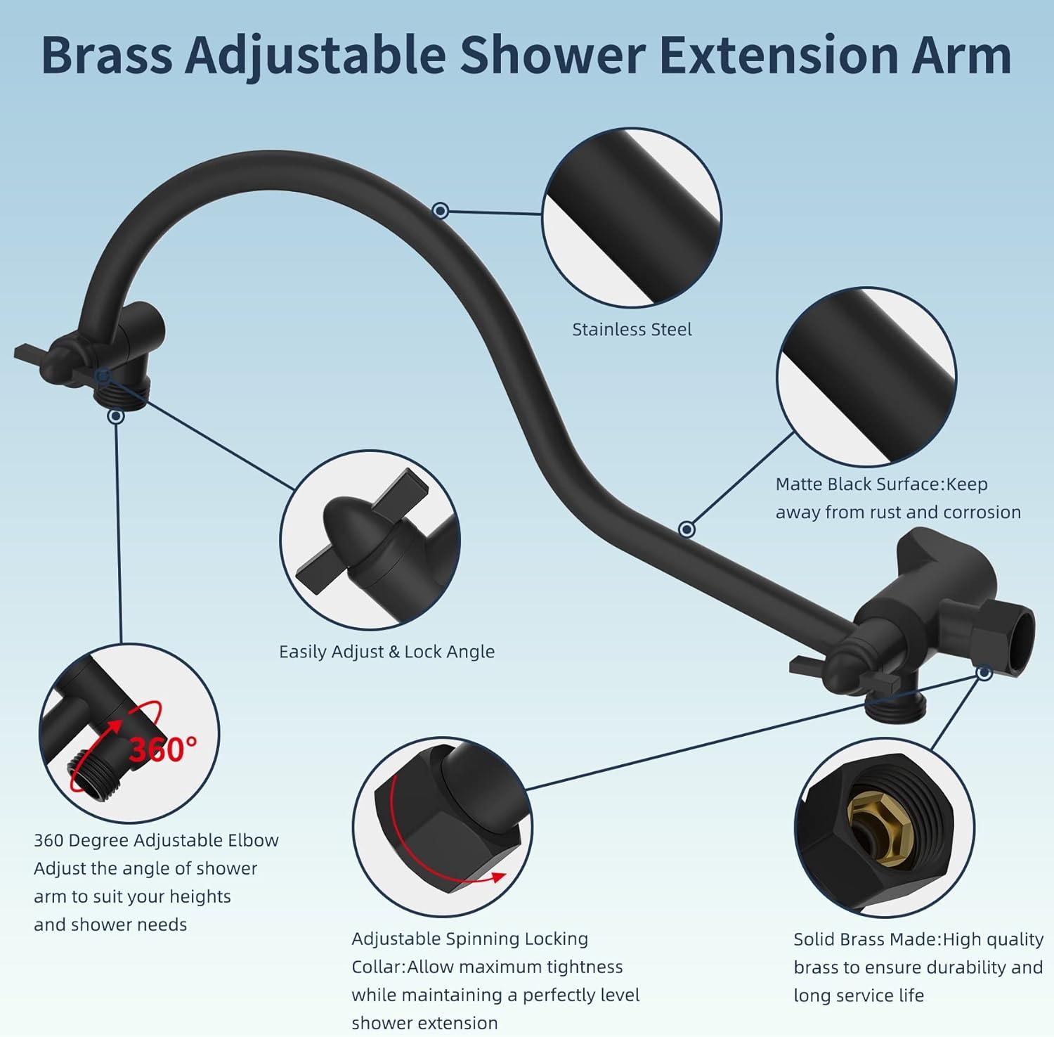 All Metal 10 Inch High Pressure Rainfall Shower Head With Handheld Shower