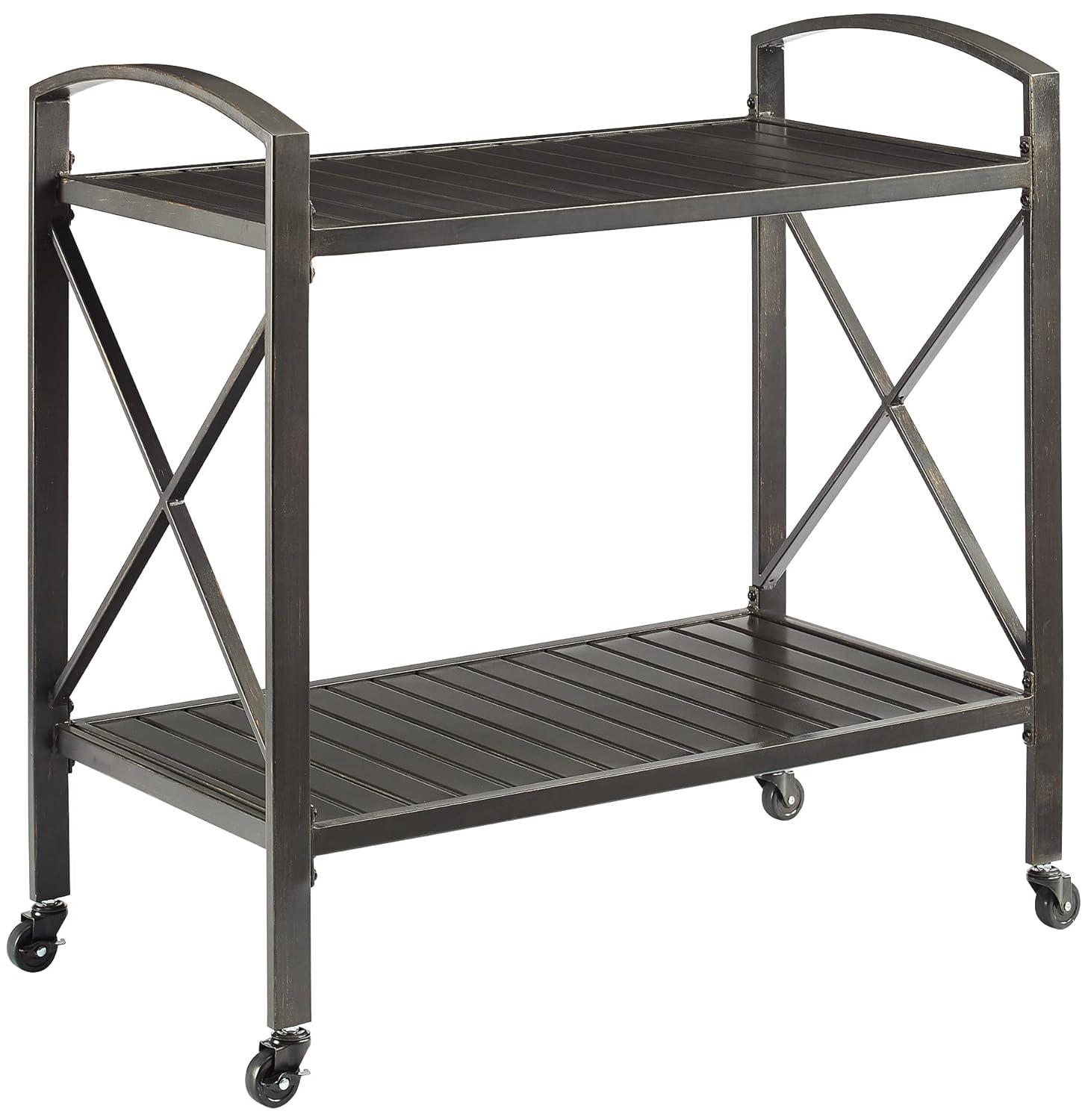 Kaplan Outdoor Steel Bar Cart Bronze - Crosley