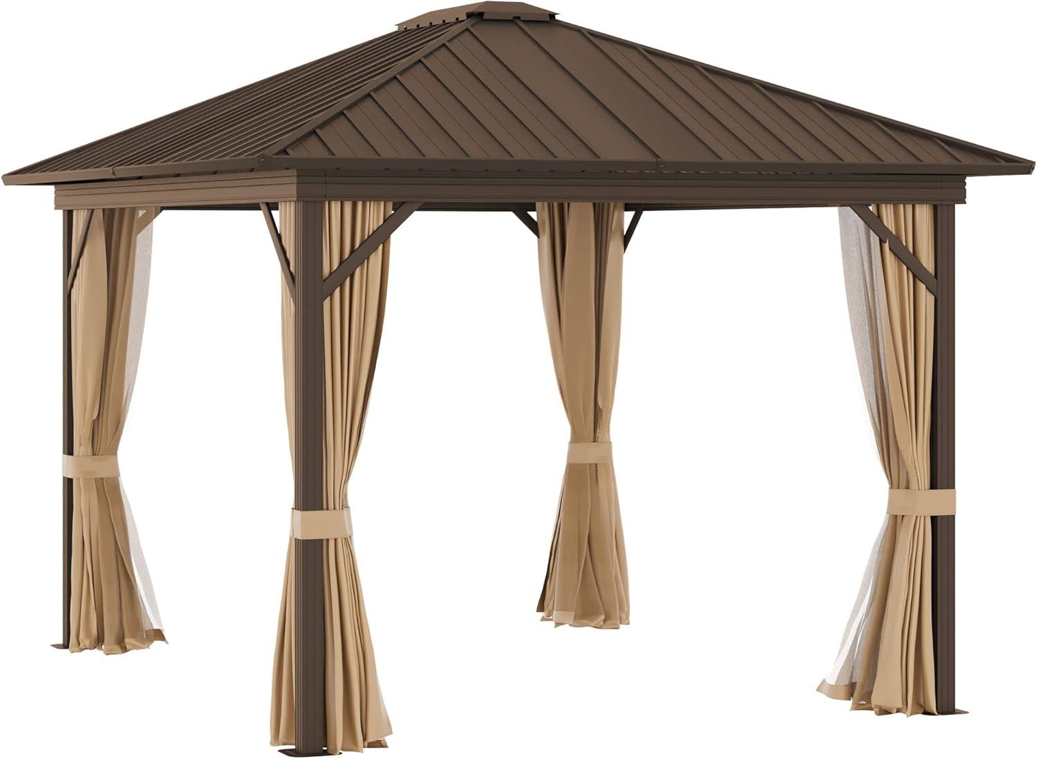 Outsunny 8.9' x 11.9' Hardtop Screened Gazebo