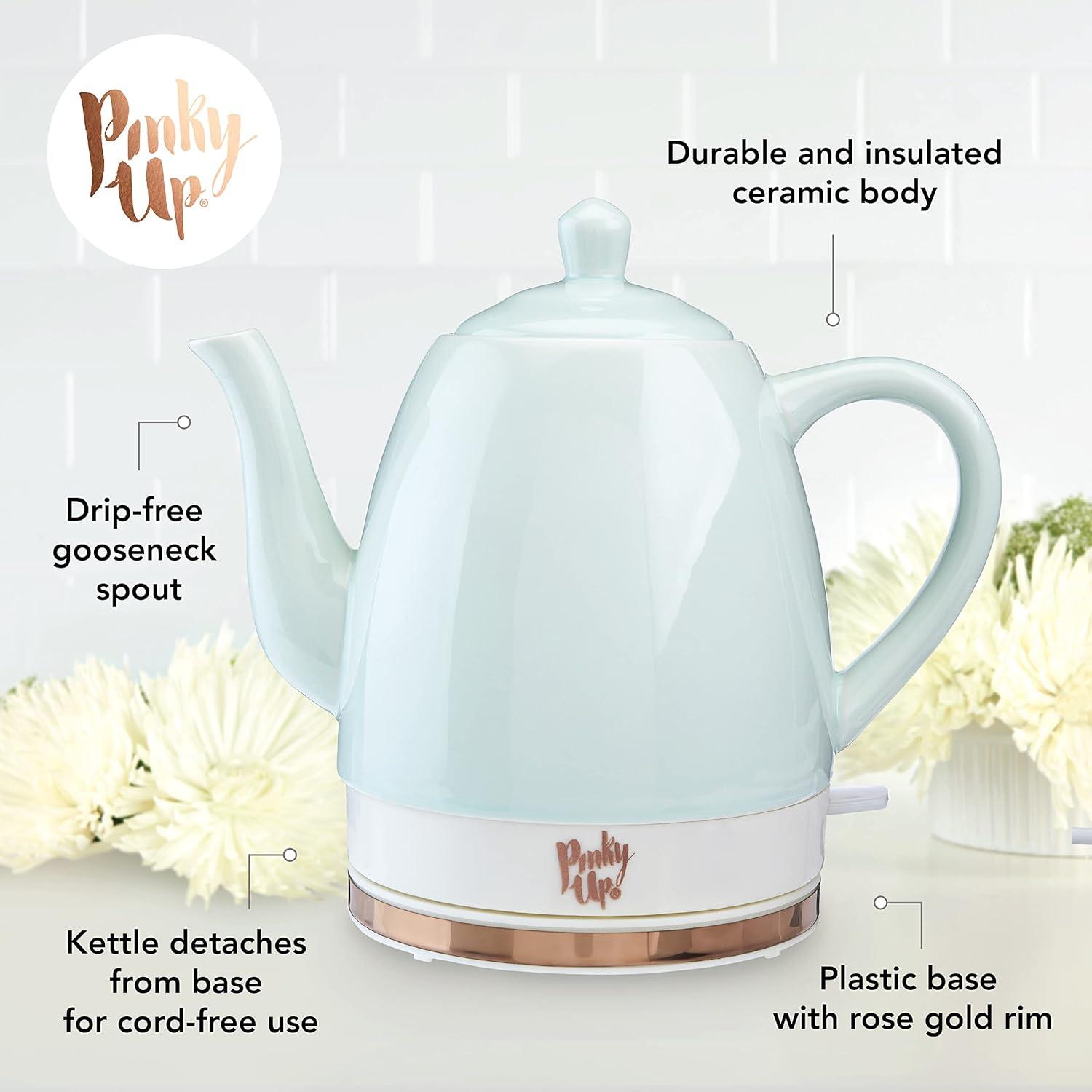 Pinky Up Noelle Ceramic Electric Tea Kettle