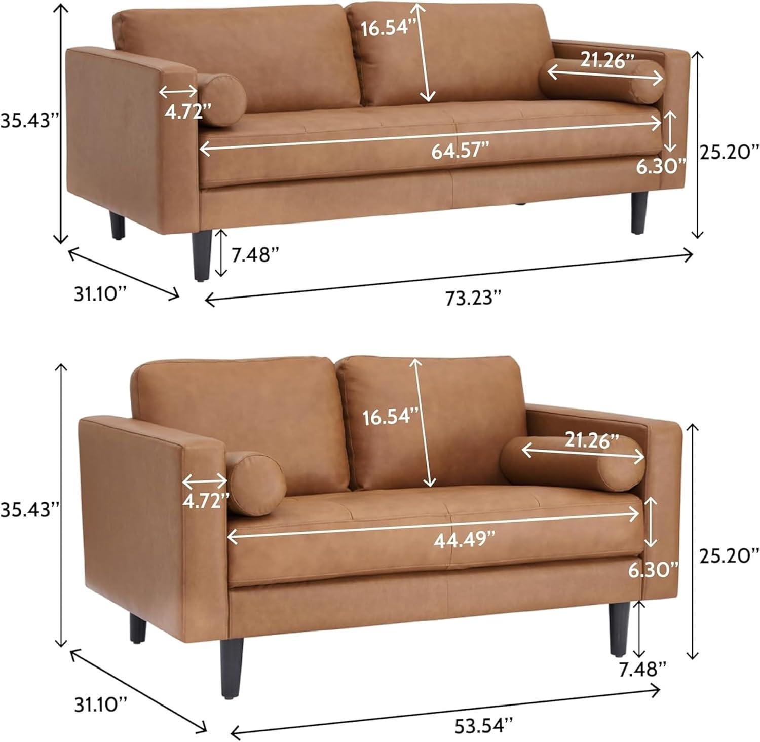 Marisa Tan Leather Loveseat and Armchair Set