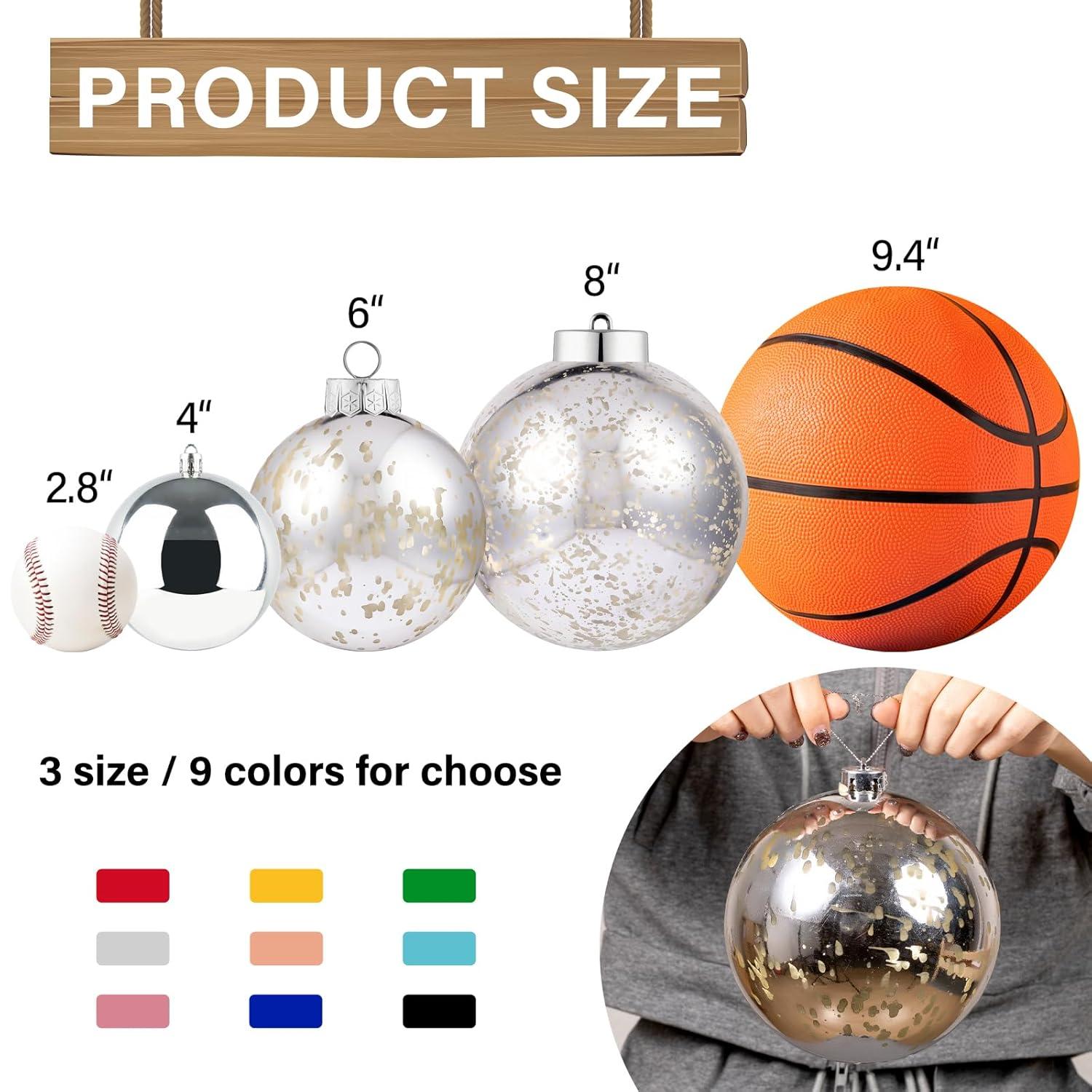 XmasExp 6in Large Christmas Ornaments Christmas Ball Ornaments Giant Tree Decoration Shatterproof Decorative Hanging Balls for Holiday Party Decor(Silver, 2pcs)