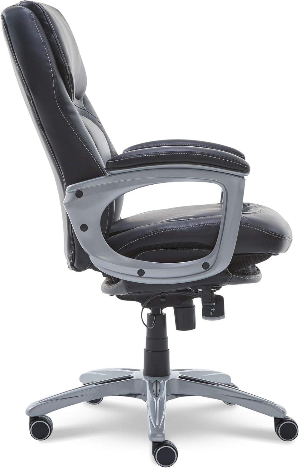 Black Bonded Leather Ergonomic Executive Swivel Chair