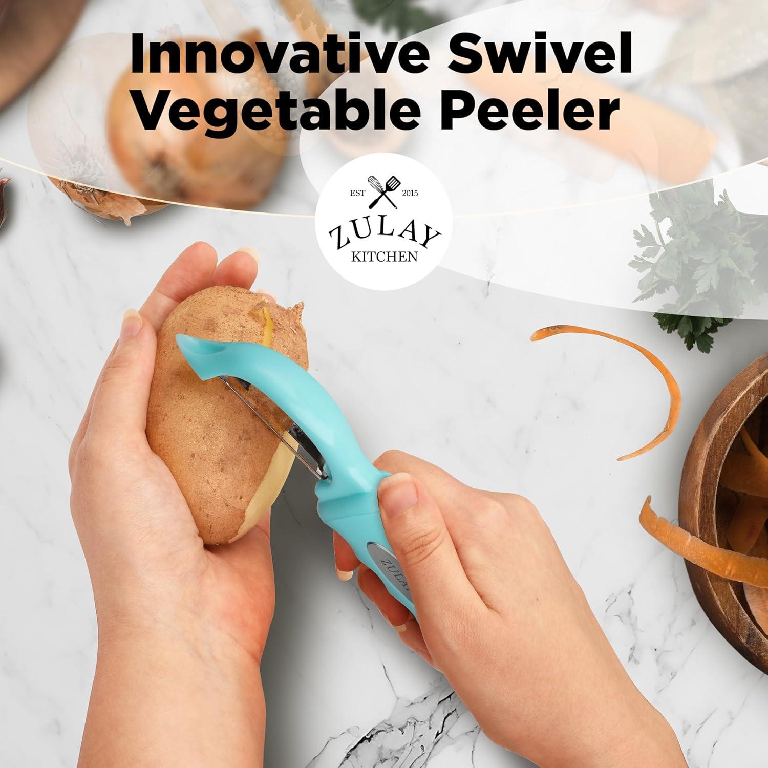 Zulay Kitchen Zulay Kitchen Premium Vegetable Peeler For Kitchen - Swivel Peeler With Razor Sharp Stainless Steel Blades & Strong Ergonomic Handle