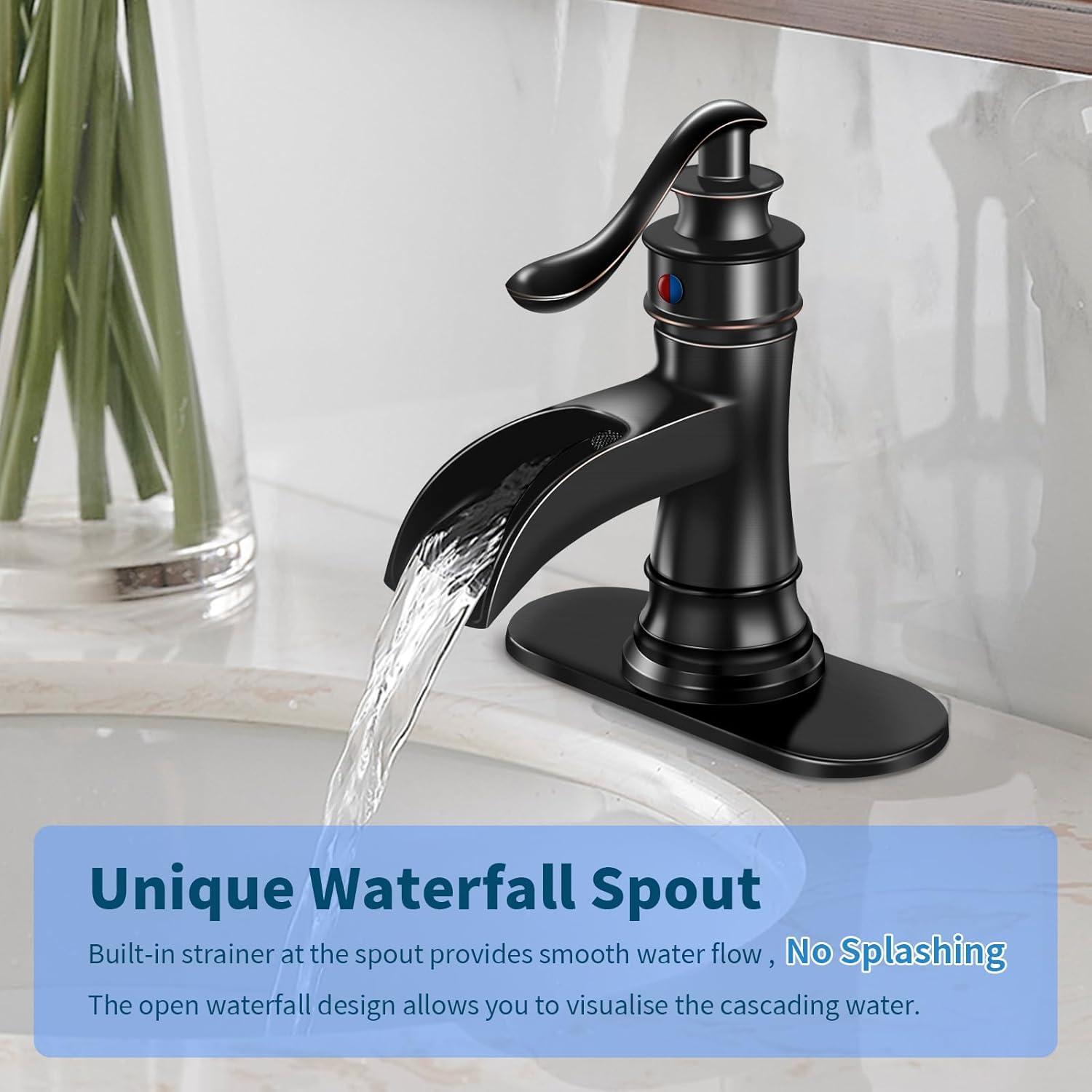 Single-Hole Single-handle Bathroom Faucet with Drain Assembly