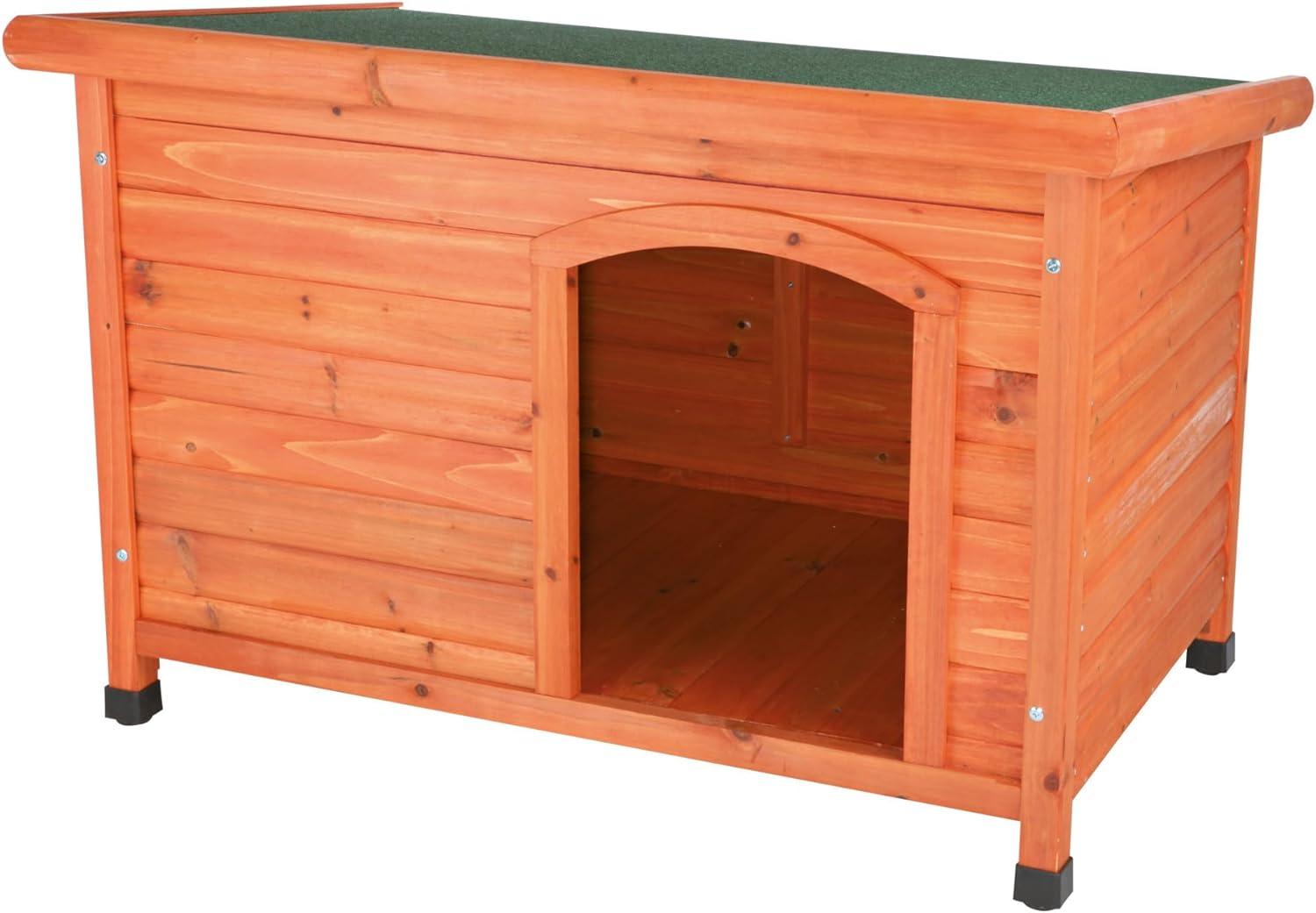 TRIXIE TRIXIE natura Classic Dog House, Flat Hinged Roof, Adjustable Legs, Elevated Pet Shelter