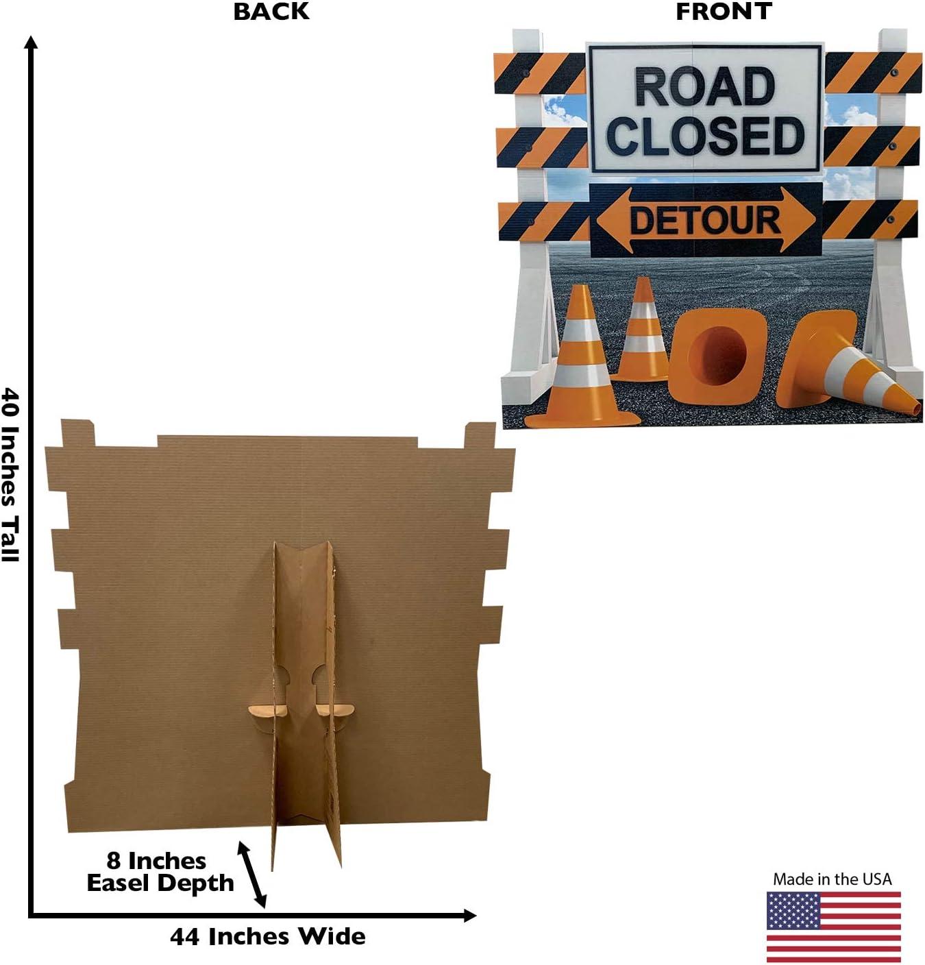 Life-Size Road Closed Detour Sign Cardboard Standup