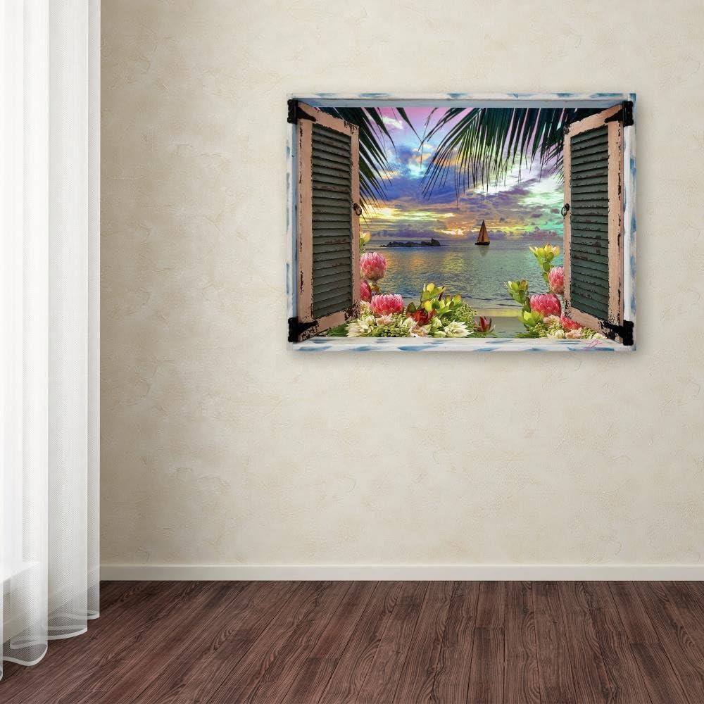 Leo Kelly 'Tropical Window to Paradise III' Canvas Art
