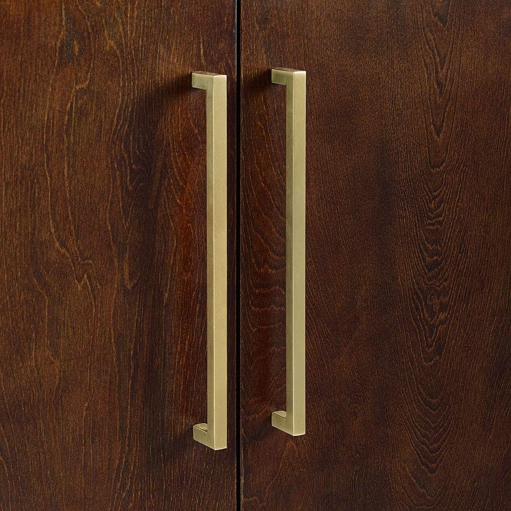 Everett Console Cabinet Mahogany - Crosley: Mid-Century Modern, Adjustable Shelf, 31"W X 14"D X 32.25"H