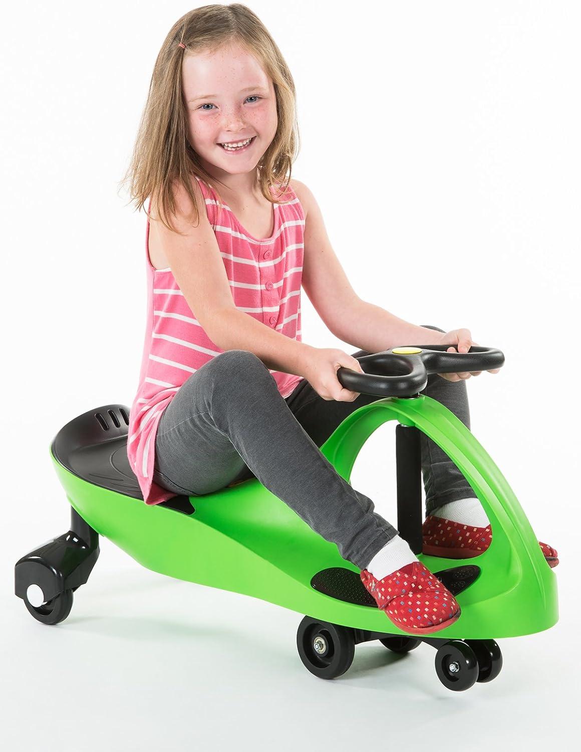 Lime Green Kid-Powered Ride-On Toy with Steering Wheel