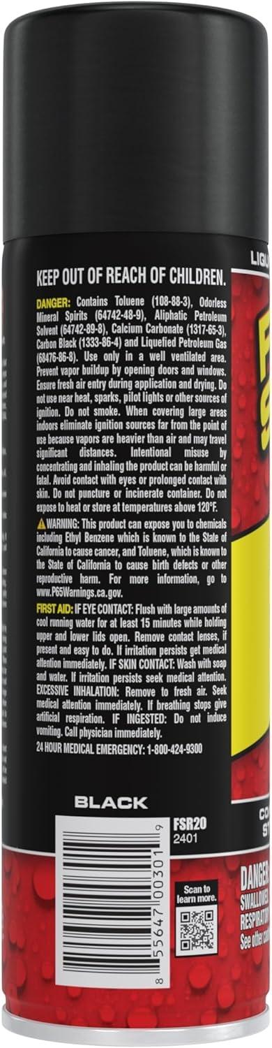 Flex Seal Automotive Aerosol Liquid Rubber Sealant Coating, 14 oz, Black