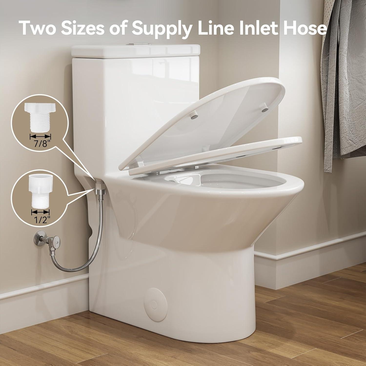 Elongated One Piece Toilet, 17.3+" ADA Comfort Chair Seat Height, 1.1/1.6 GPF Dual Flush Toilet for Bathroom, MAP 1000g