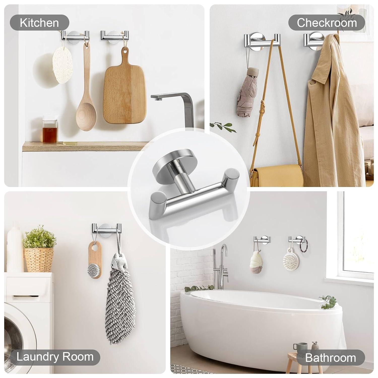 Polished Chrome Stainless Steel 10-Piece Bathroom Hardware Set