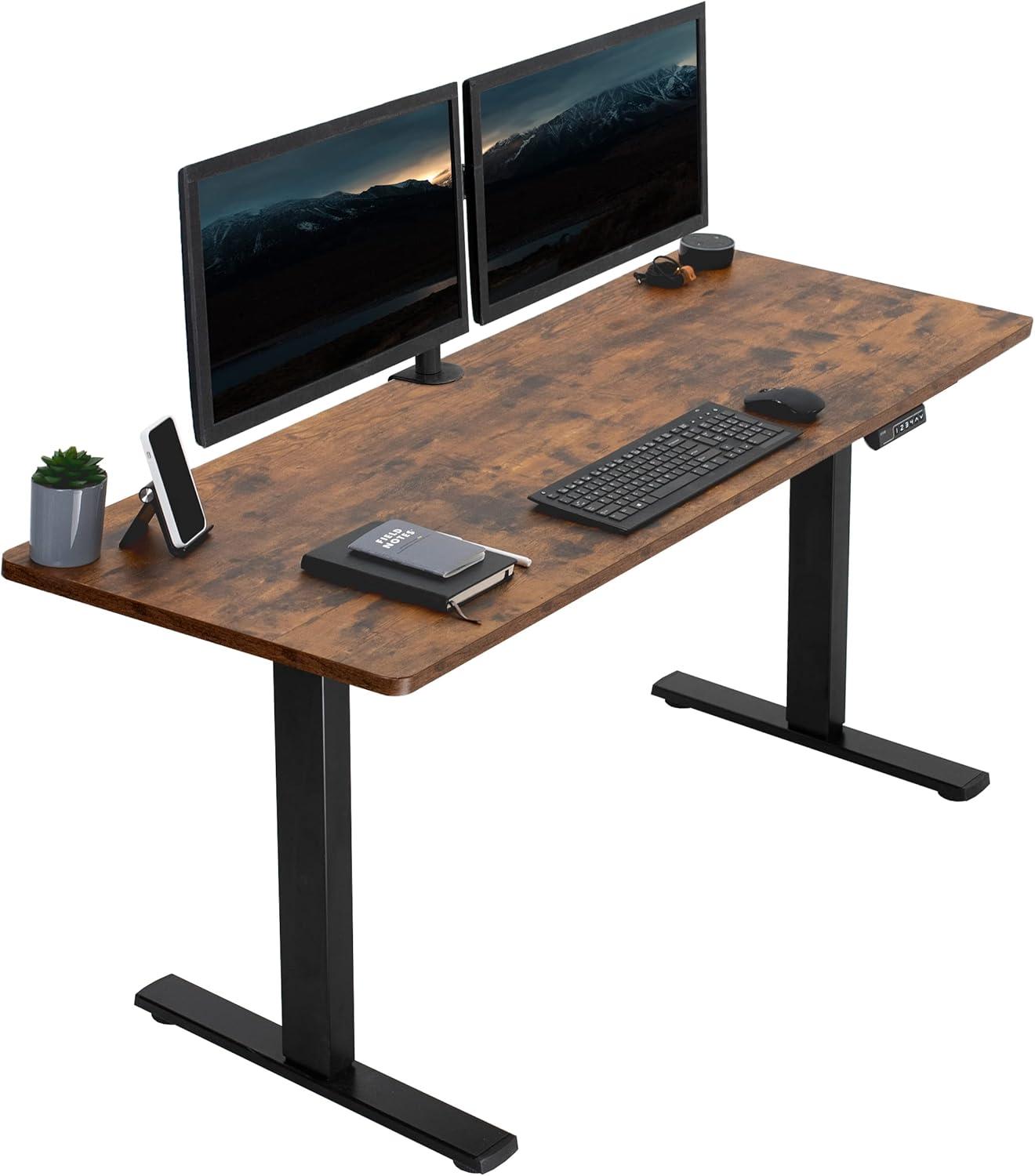 VIVO Single Motor Electric Desk with Push Button Memory Controller