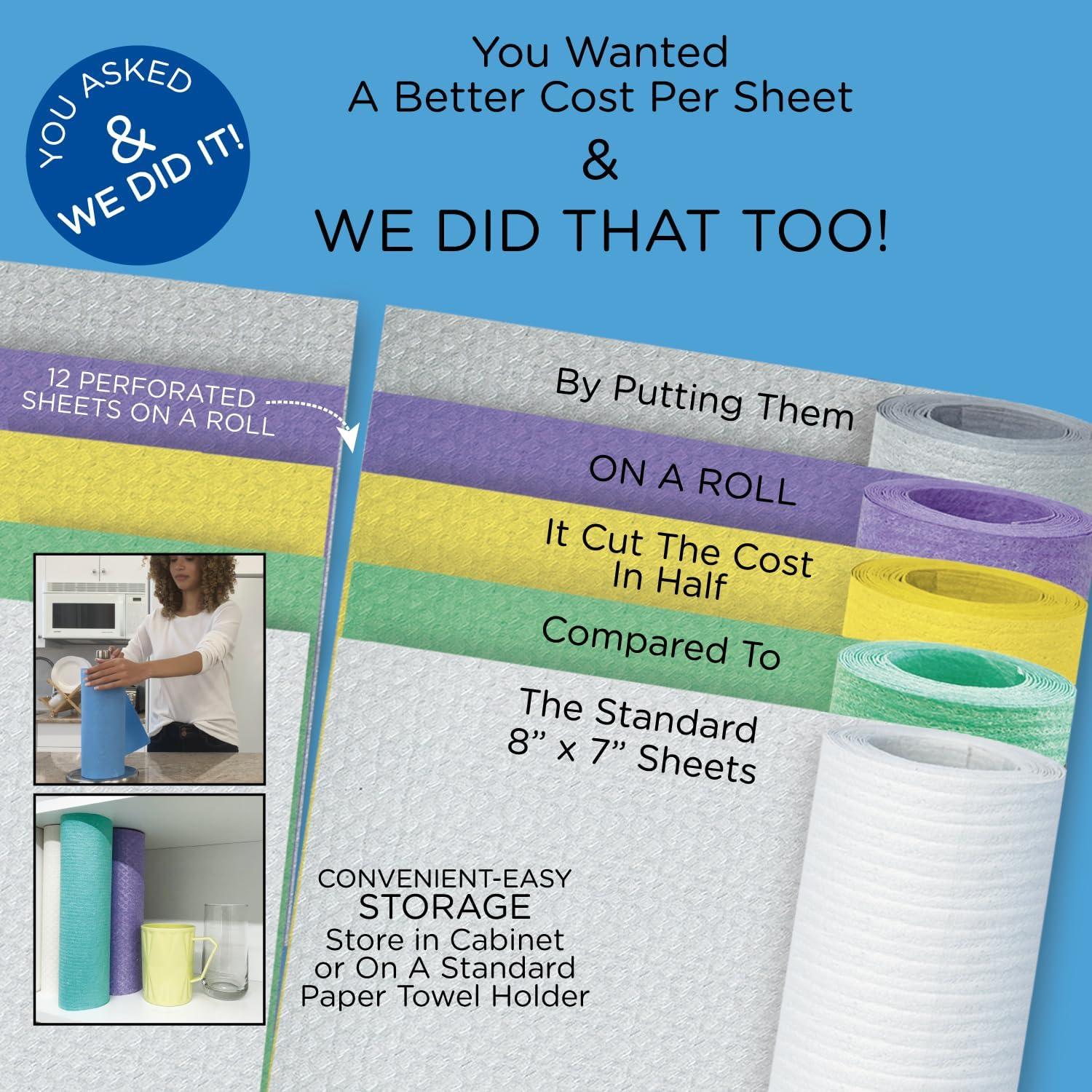 LOLA Swedish Dishcloths - 30 Pk, Eco-Friendly Sponge Cloths, Reusable Paper Towels, Made in Germany