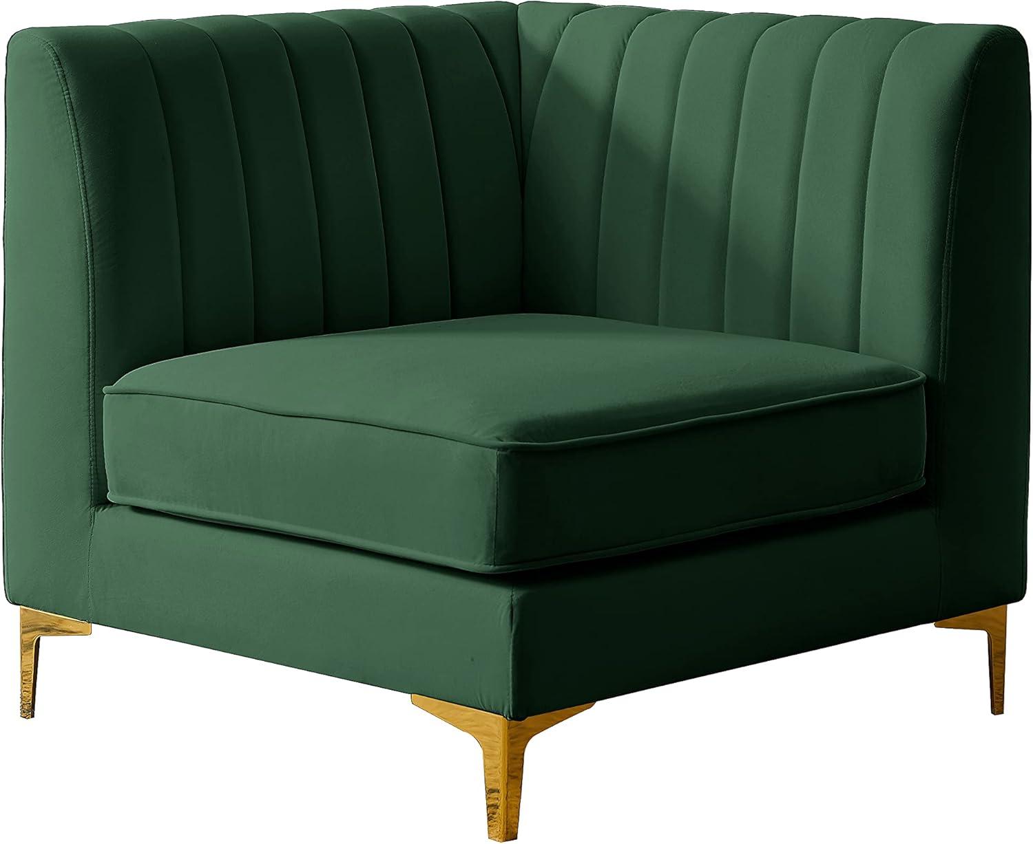 Meridian Furniture Alina Green Velvet Corner Chair