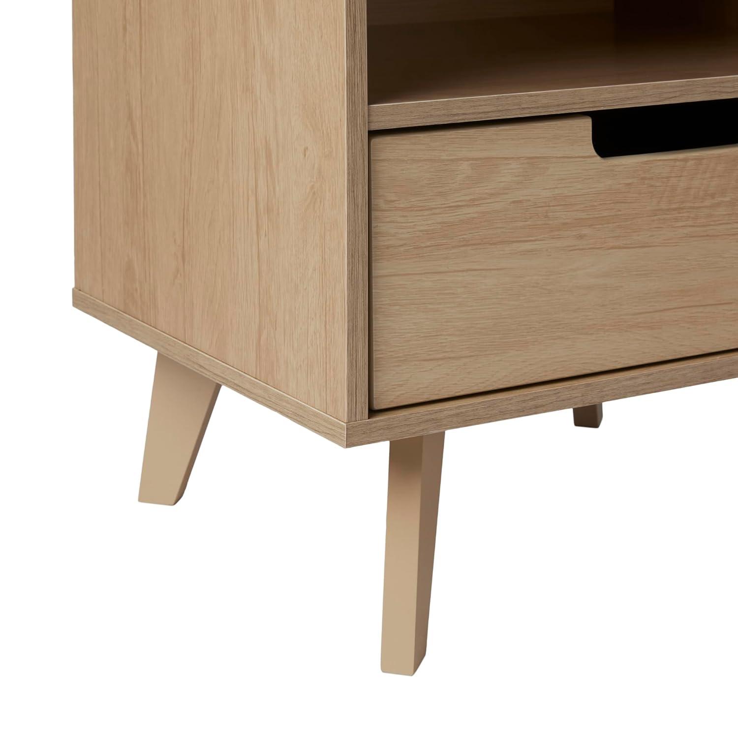 George Oliver Antoinette Modern 1-Drawer Nightstand with Open Cubby - Riviera