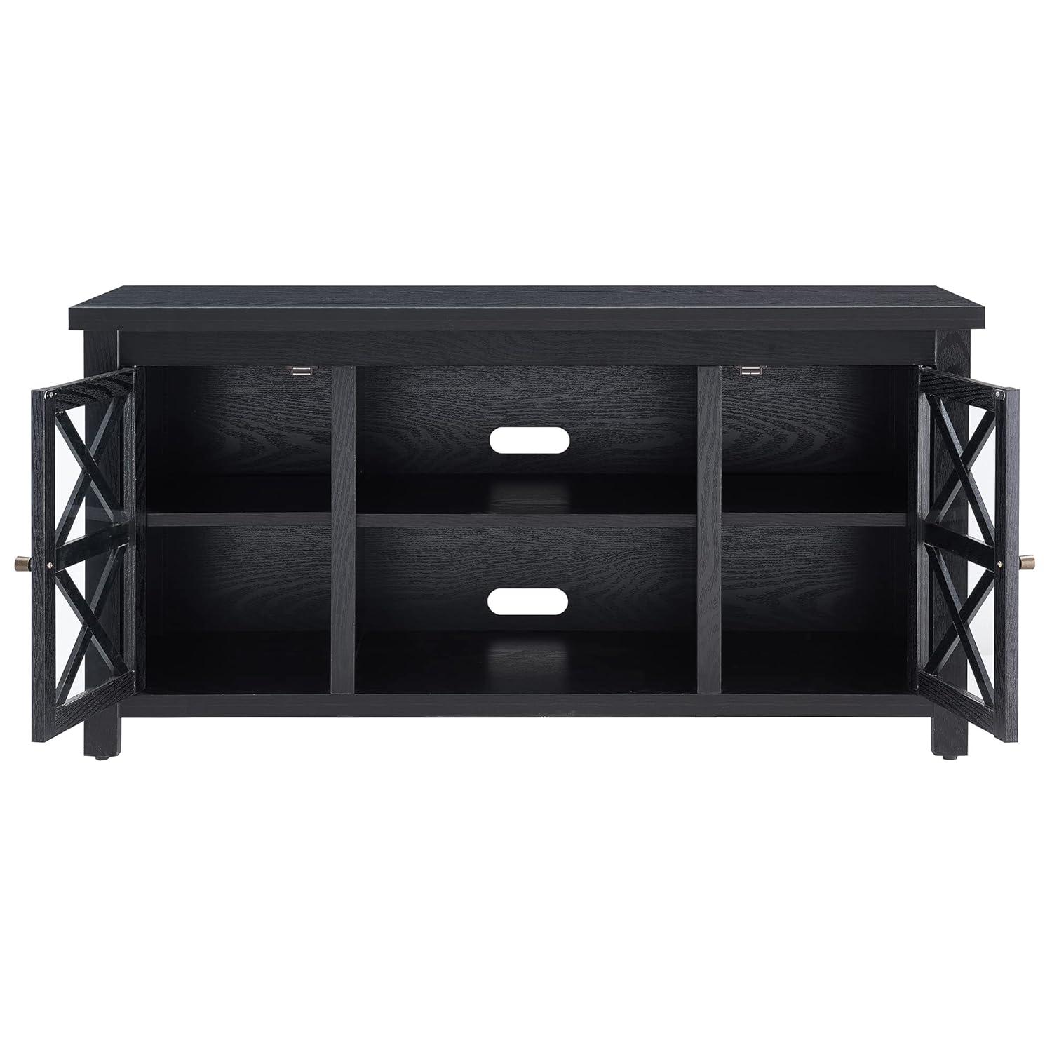 Evelyn&Zoe Colton Rectangular TV Stand for TV's up to 55", Black