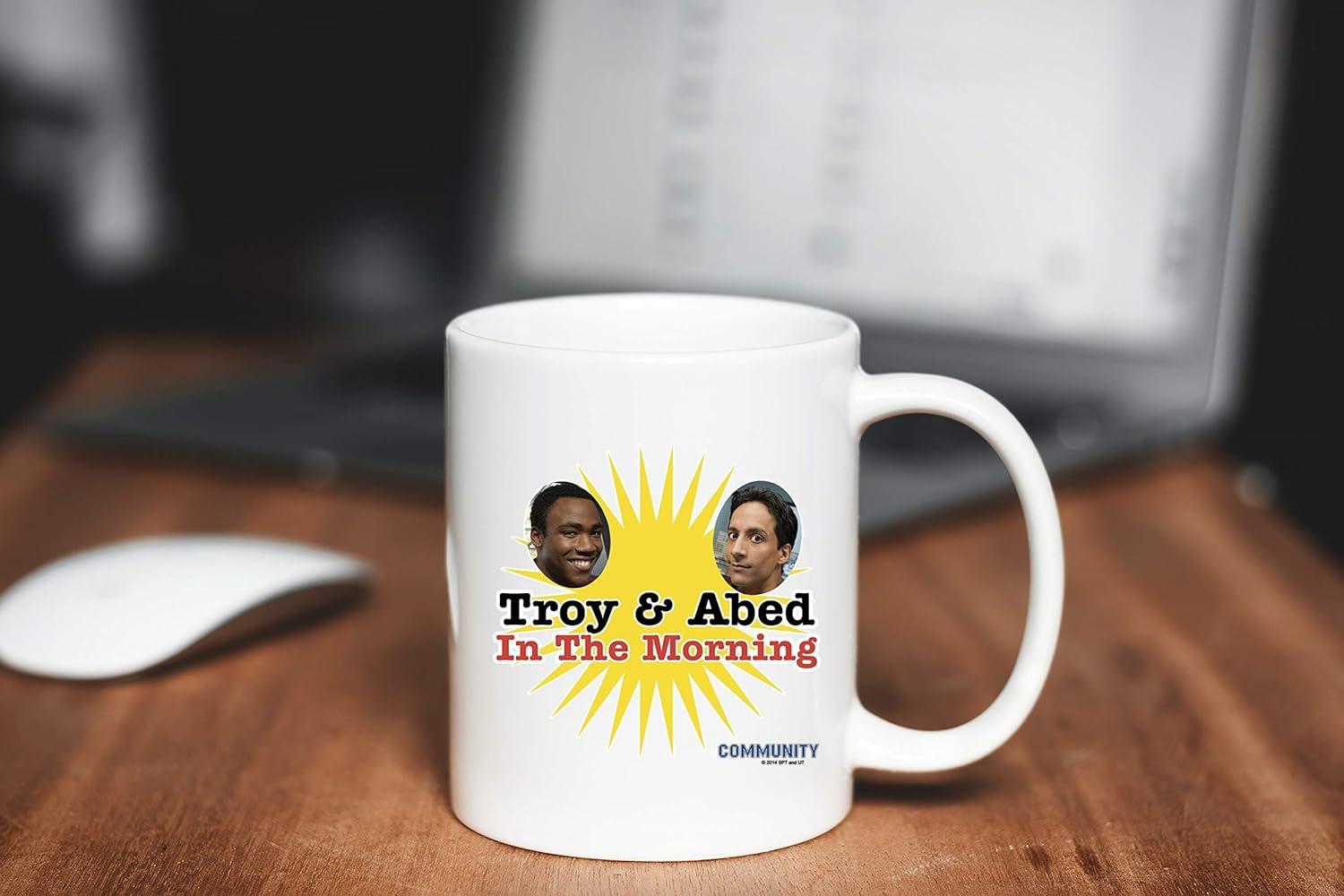 NBC Community Troy & Abed in the Morning White Mug 11oz - Officially Licensed