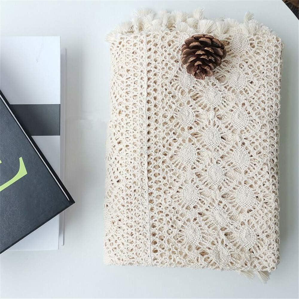 XiaoBanDeng Lace Doilies Crochet Tablecloths Vintage Square Beige Cotton Tablecloths Table Cover Table Topper Wedding Home Party Kitchen Table Decoration (35x35 Inch)