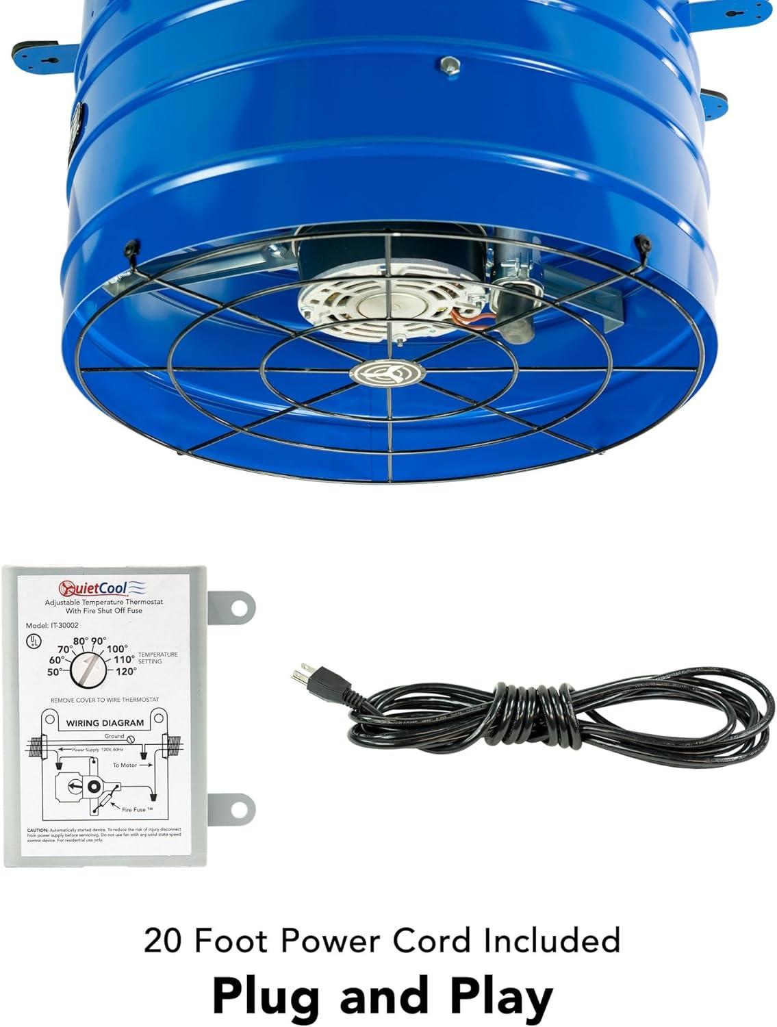 QuietCool AFG PRO-2.0 20in Duct 1945 CFM 108 Watts 120 Volts Ventilation Fan 35Db