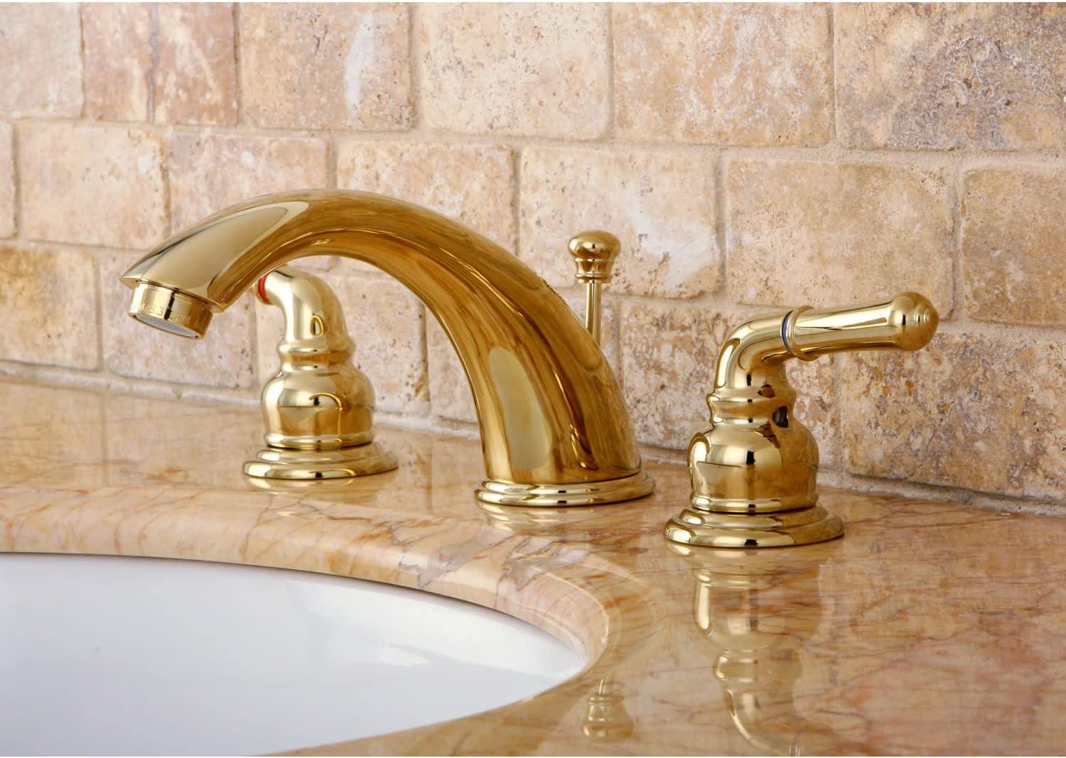 Kingston Brass Magellan Two-Handle 3-Hole Deck Mount Widespread Bathroom Faucet with Retail Pop-Up Drain