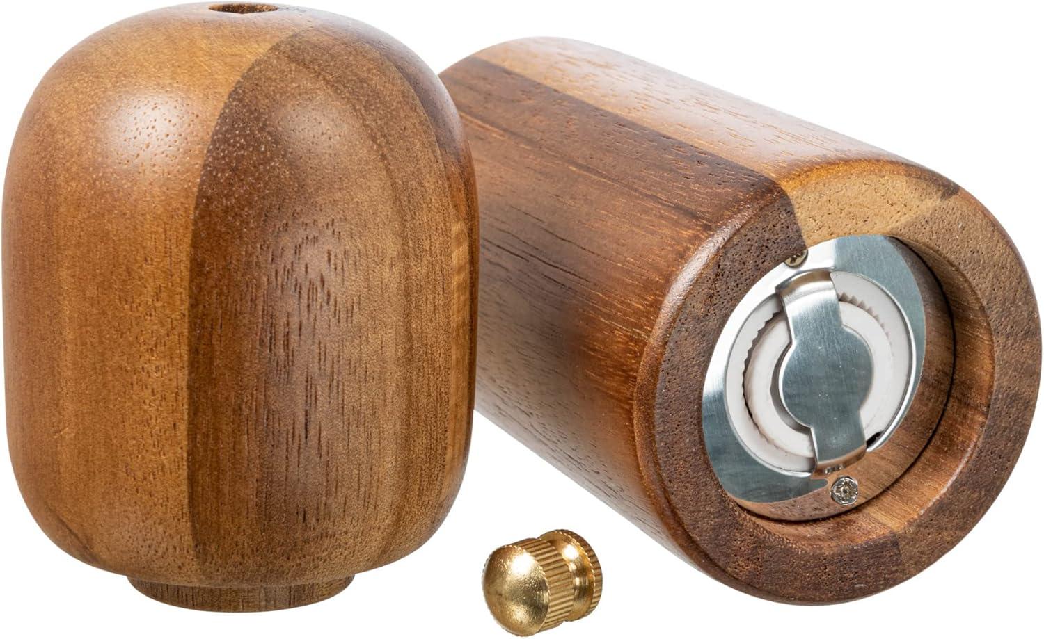 Bloomingville Modern Wood Salt and Pepper Mill, Walnut Finish