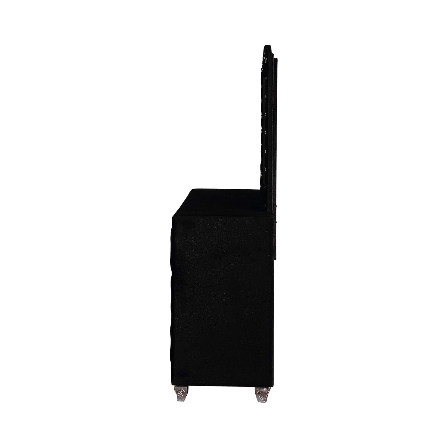 Deanna Button Tufted Dresser Mirror Black