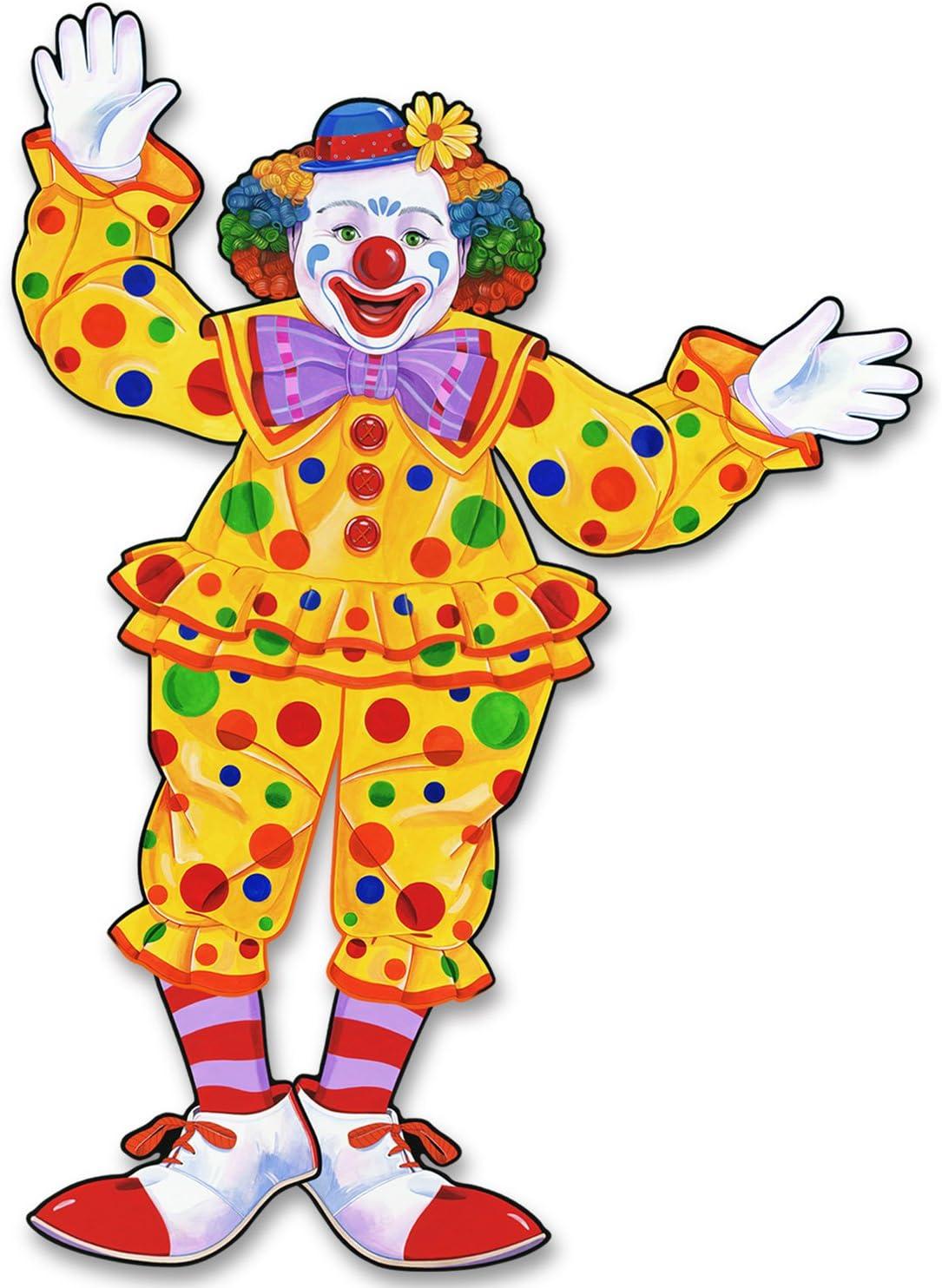 Colorful 30" Cardstock Circus Clown Wall Decoration